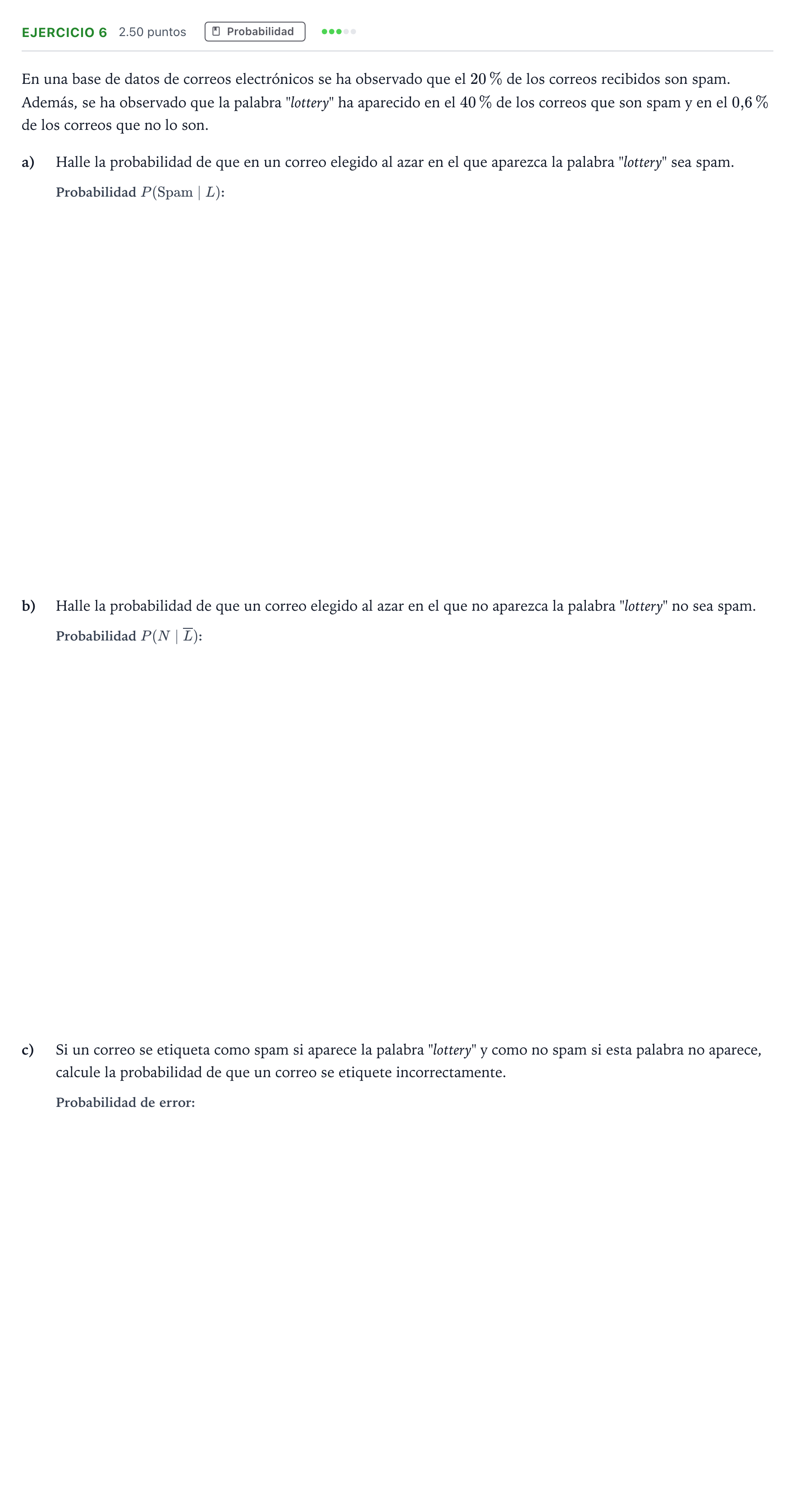 Enunciado: EJERCICIO 6 · Matemáticas aplicadas a las Ciencias Sociales II PAU Andalucía Ordinaria Titular 2023