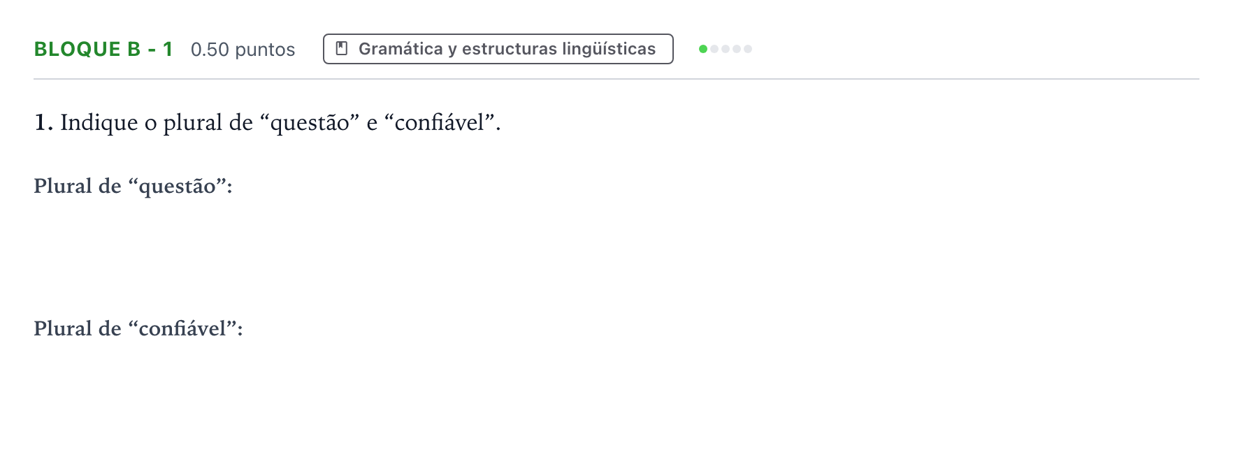Enunciado: Bloque B - 1 · Portugués PAU Andalucía Ordinaria Suplente 2023