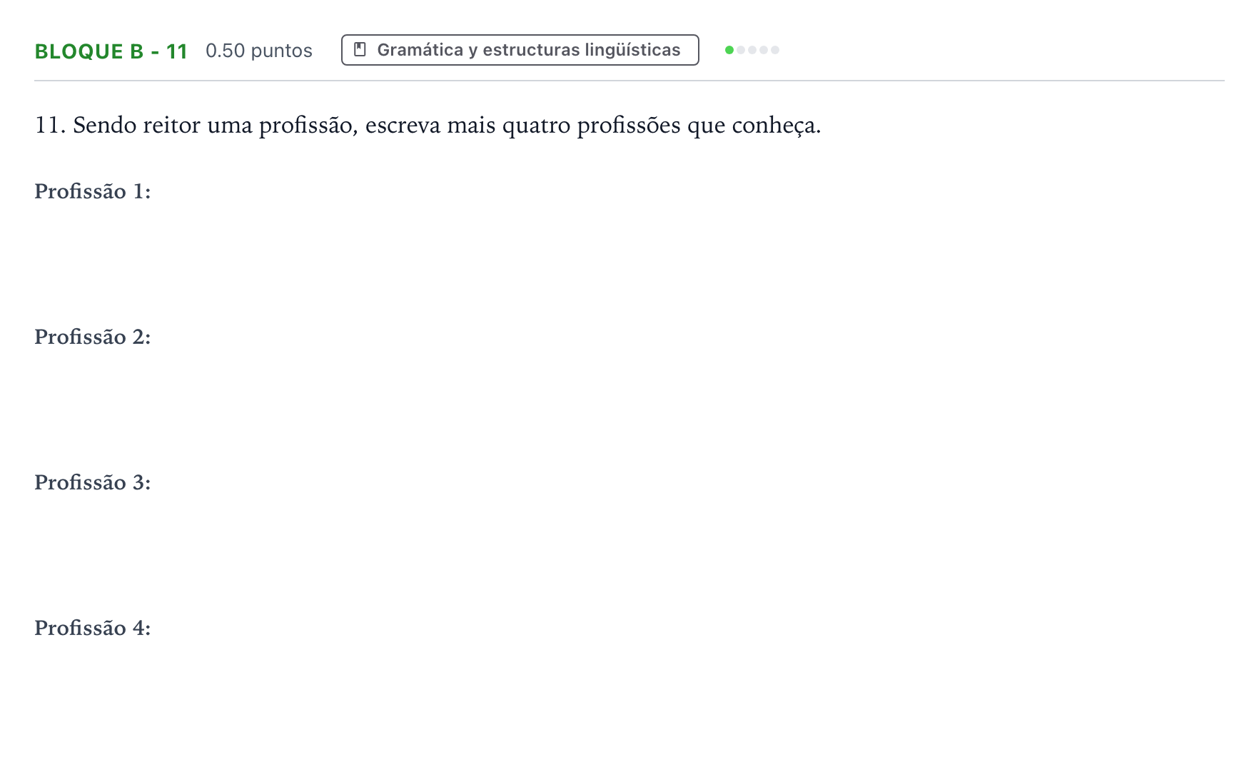 Enunciado: Bloque B - 11 · Portugués PAU Andalucía Ordinaria Titular (Admisión) 2023