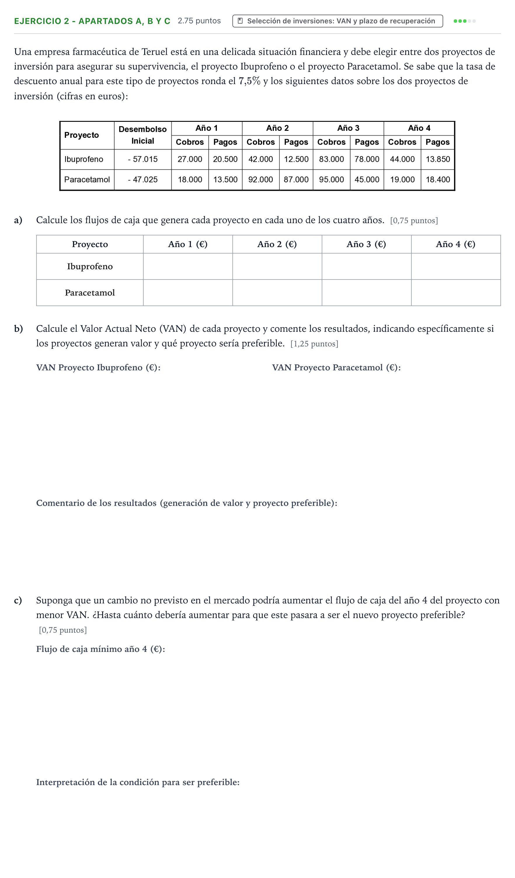 Enunciado: Ejercicio 2 - Apartados a, b y c · Empresa y Diseño de Modelos de Negocio PAU Aragón Extraordinaria 2026