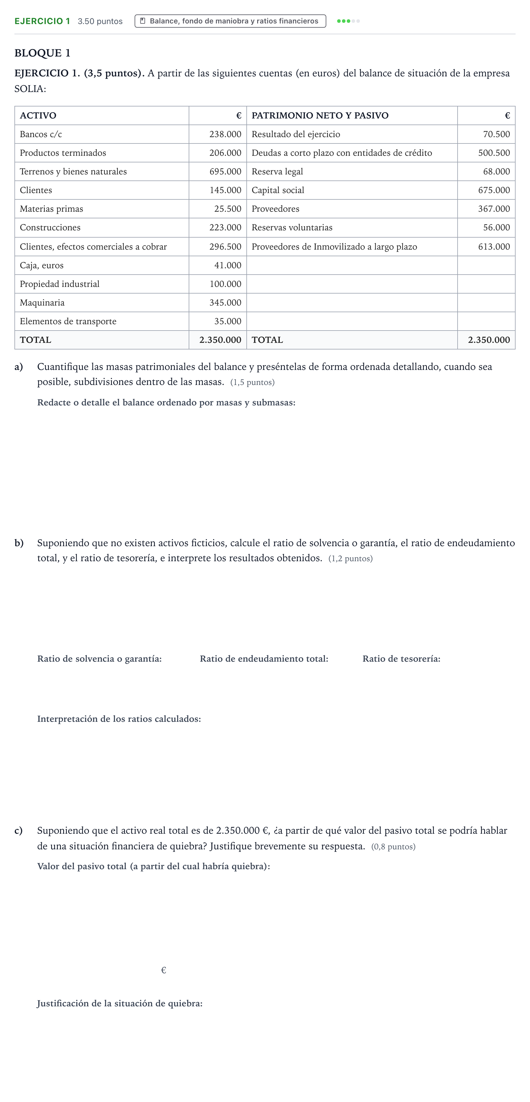 Enunciado: Ejercicio 1 · Empresa y Diseño de Modelos de Negocio PAU Aragón Ordinaria 2026