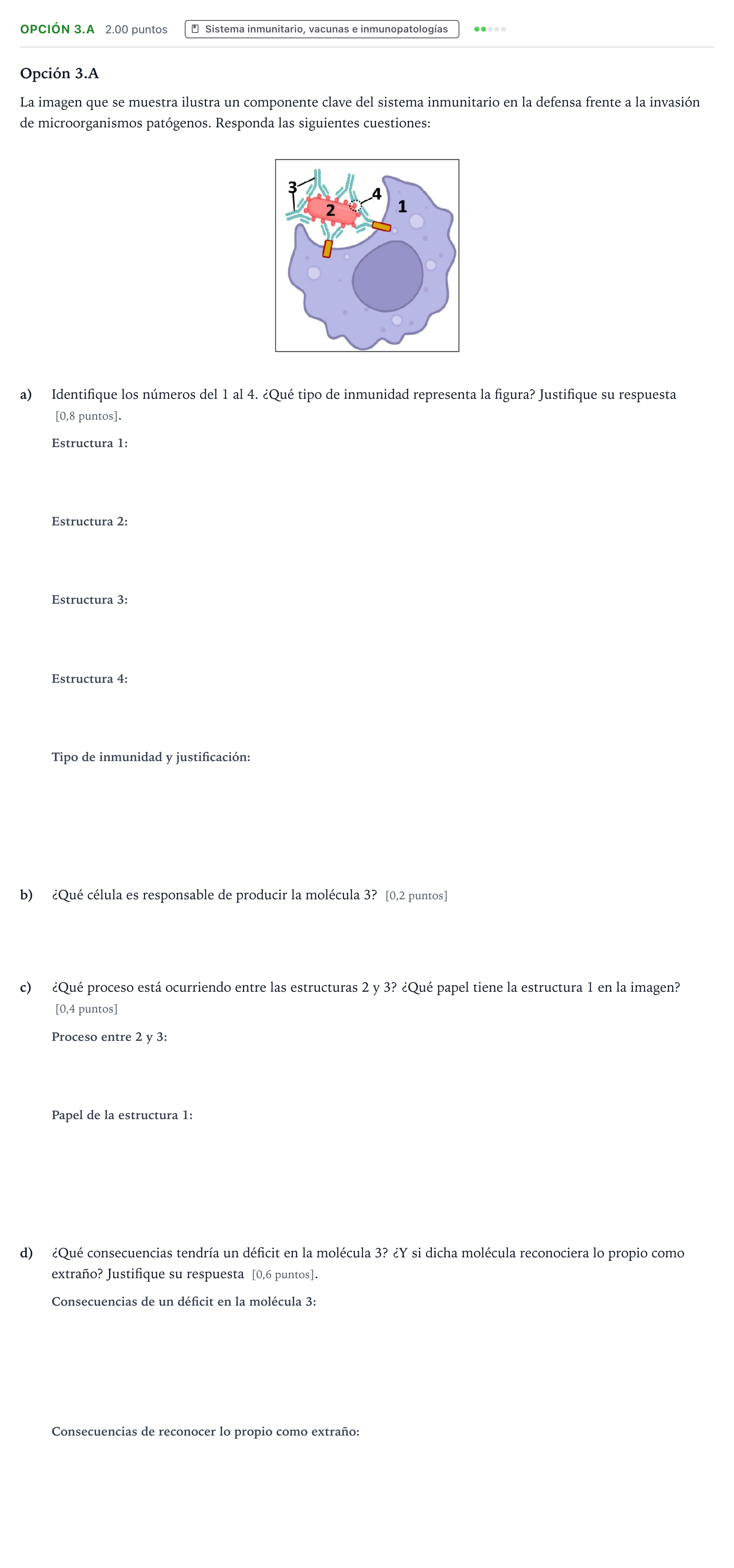 Enunciado: Opción 3.A · Biología PAU Aragón Ordinaria 2026