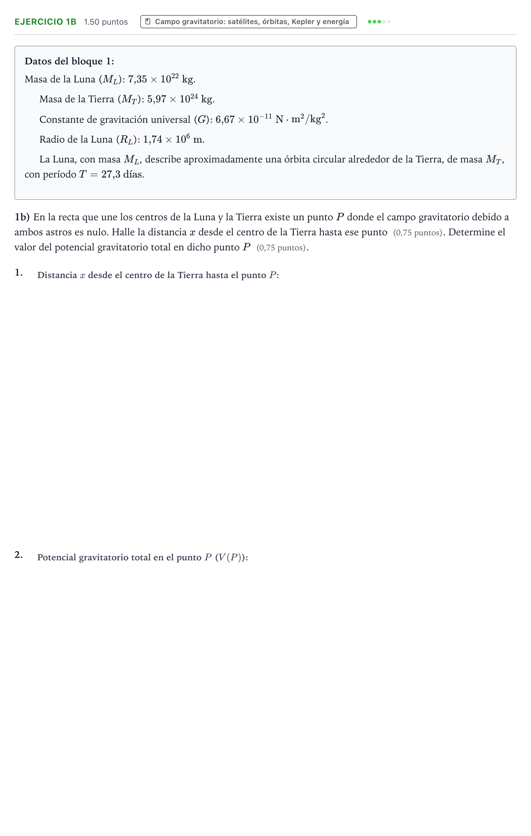 Enunciado: Ejercicio 1b · Física PAU Aragón Extraordinaria 2026