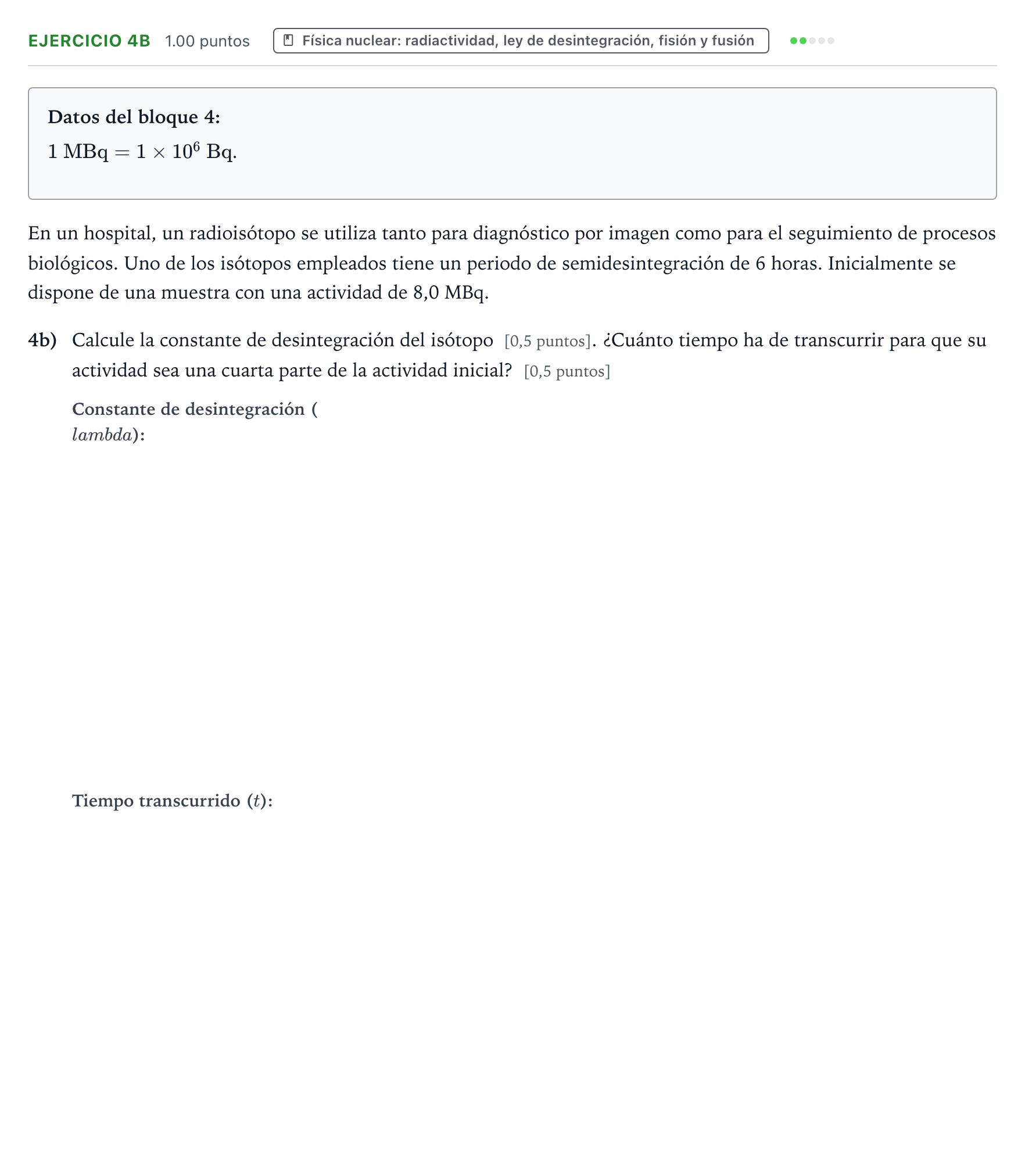 Enunciado: Ejercicio 4b · Física PAU Aragón Extraordinaria 2026