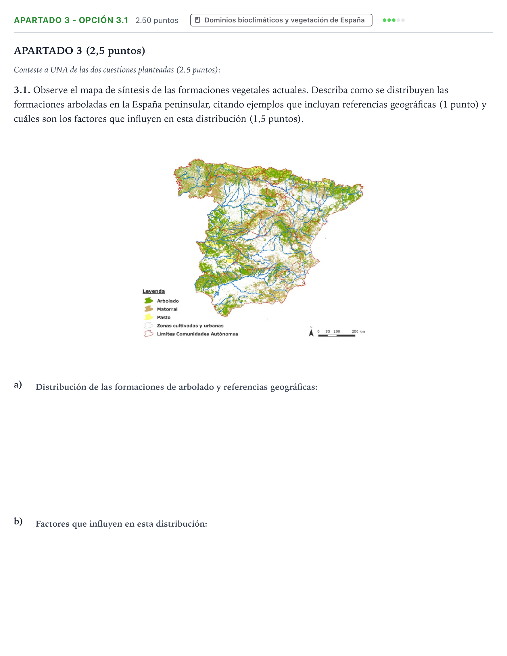Enunciado: Apartado 3 - Opción 3.1 · Geografía PAU Aragón Extraordinaria 2026
