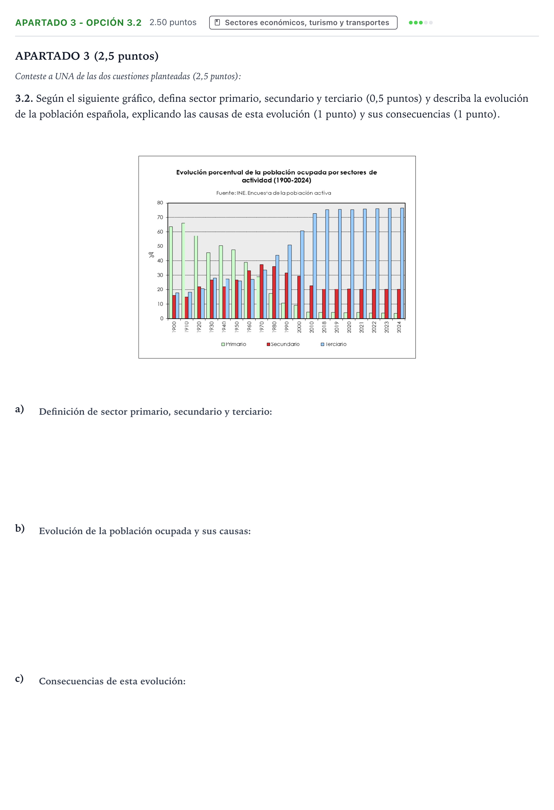 Enunciado: Apartado 3 - Opción 3.2 · Geografía PAU Aragón Extraordinaria 2026