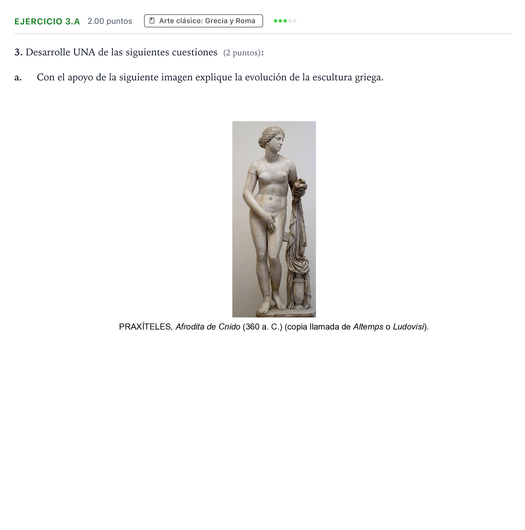 Enunciado: Ejercicio 3.a · Fundamentos Artísticos PAU Aragón Ordinaria 2026