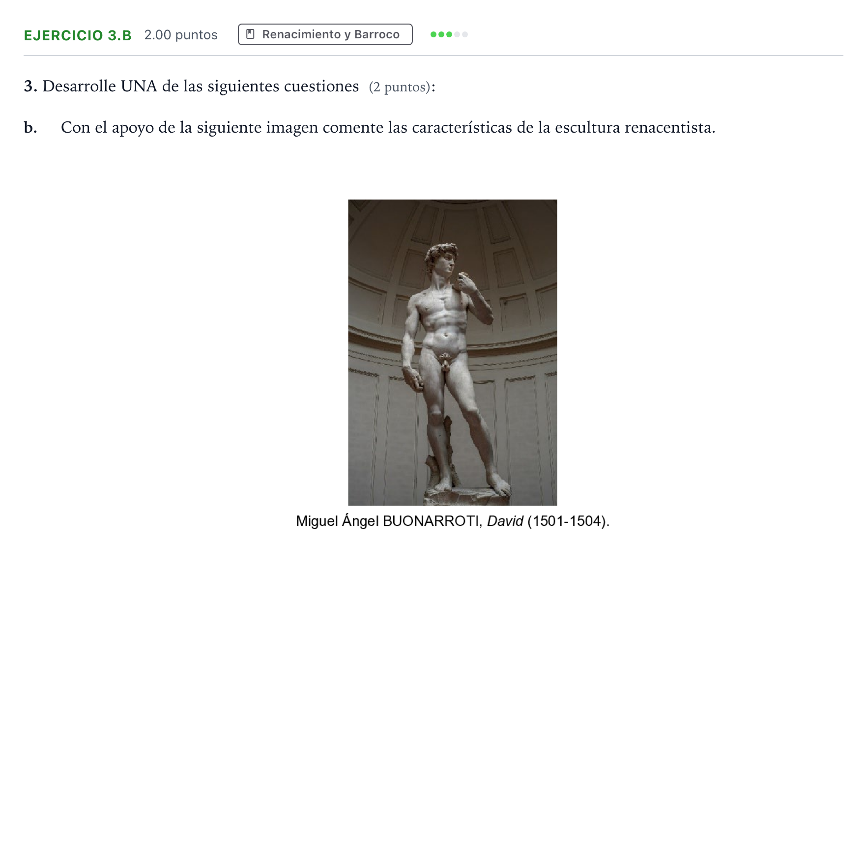 Enunciado: Ejercicio 3.b · Fundamentos Artísticos PAU Aragón Ordinaria 2026