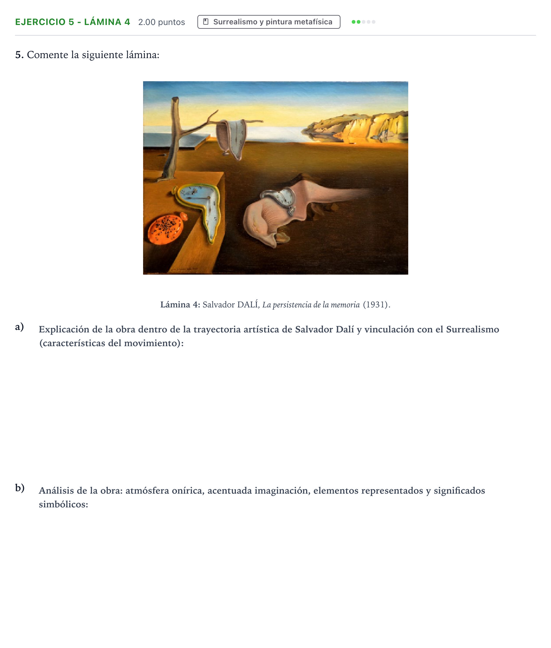 Enunciado: Ejercicio 5 - Lámina 4 · Fundamentos Artísticos PAU Aragón Ordinaria 2026