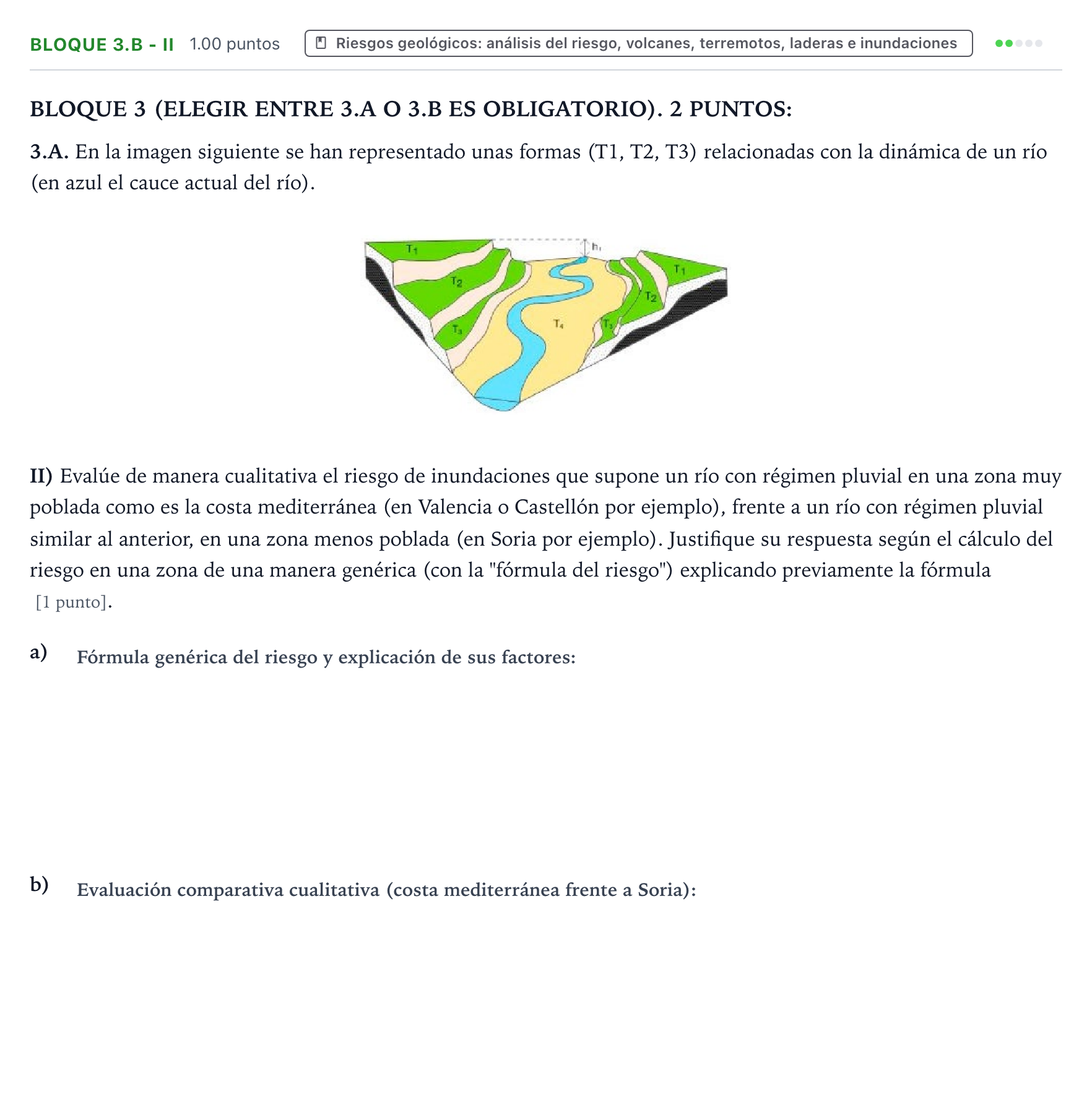 Enunciado: Bloque 3.B - II · Geología y Ciencias Ambientales PAU Aragón Extraordinaria 2026