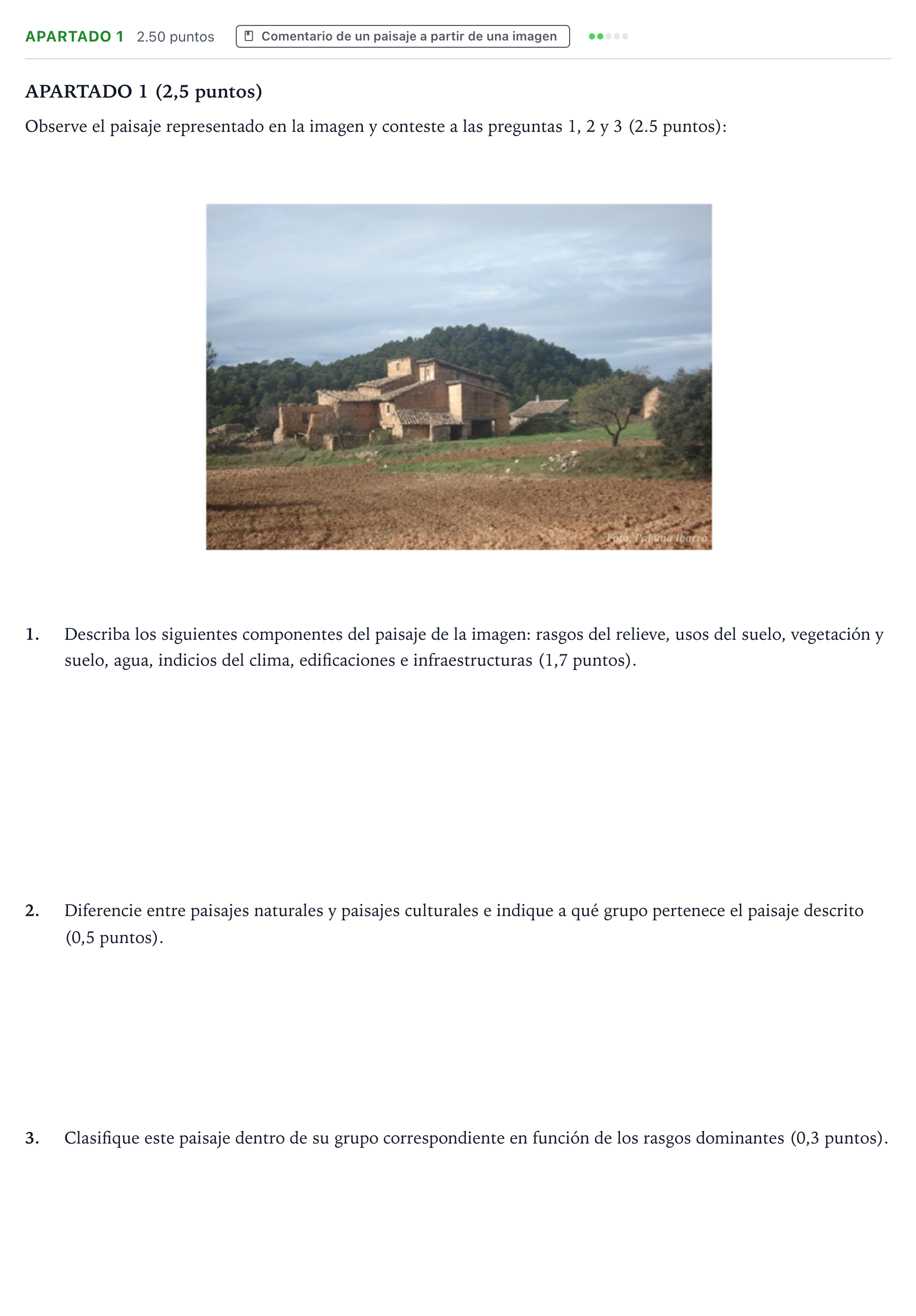 Enunciado: Apartado 1 · Geografía PAU Aragón Ordinaria 2026