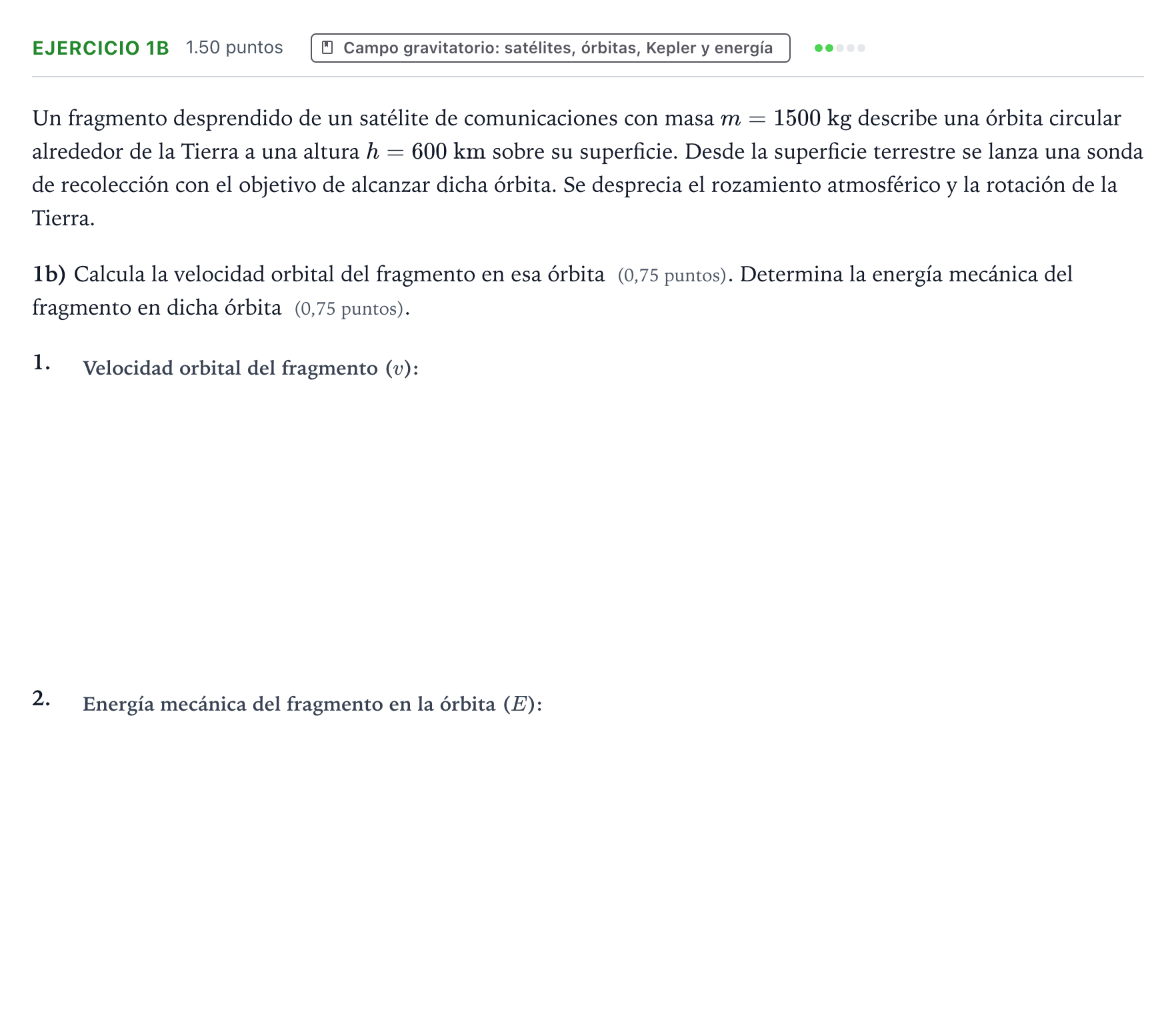 Enunciado: Ejercicio 1b · Física PAU Aragón Ordinaria 2026