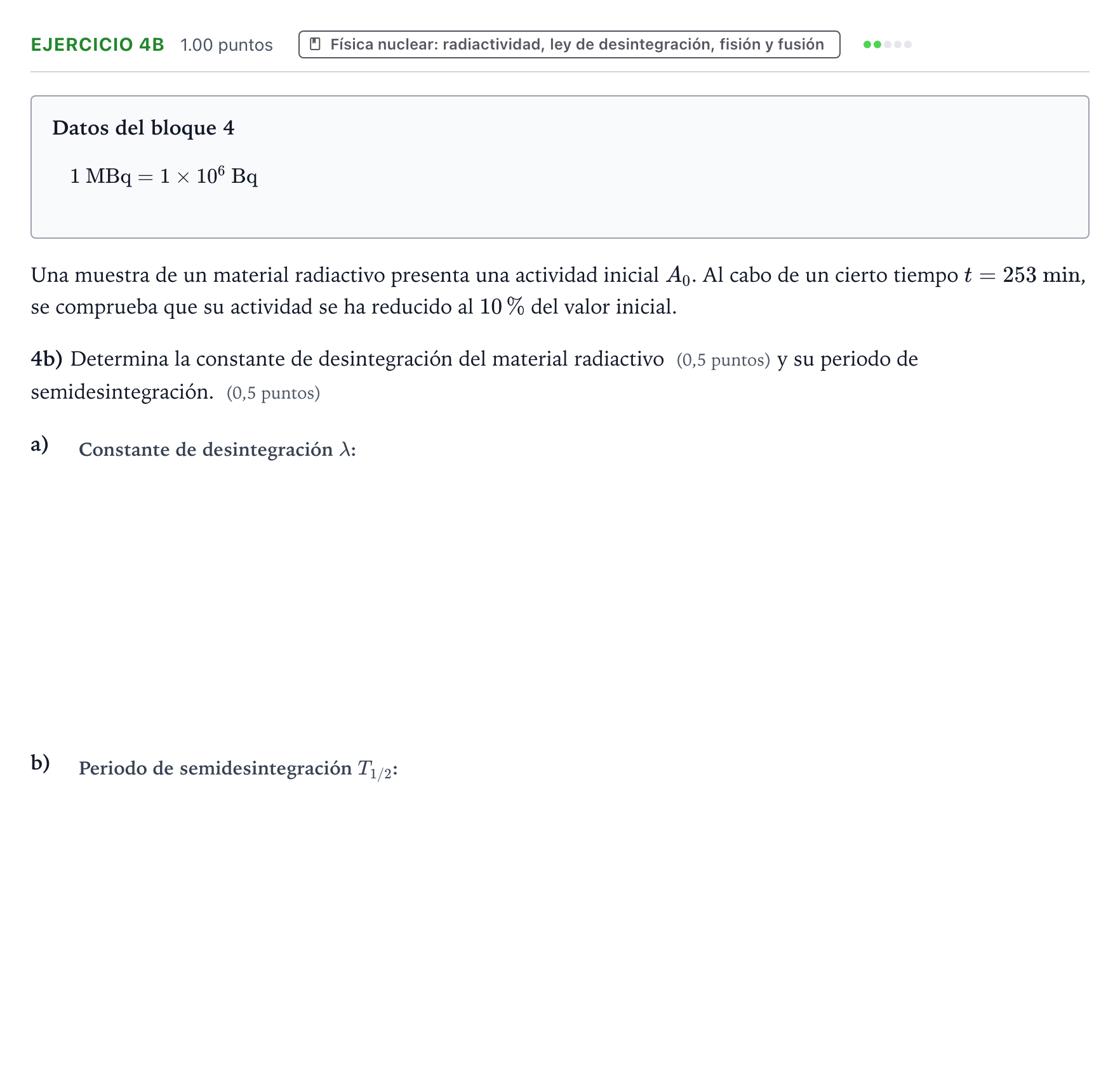 Enunciado: Ejercicio 4b · Física PAU Aragón Ordinaria 2026
