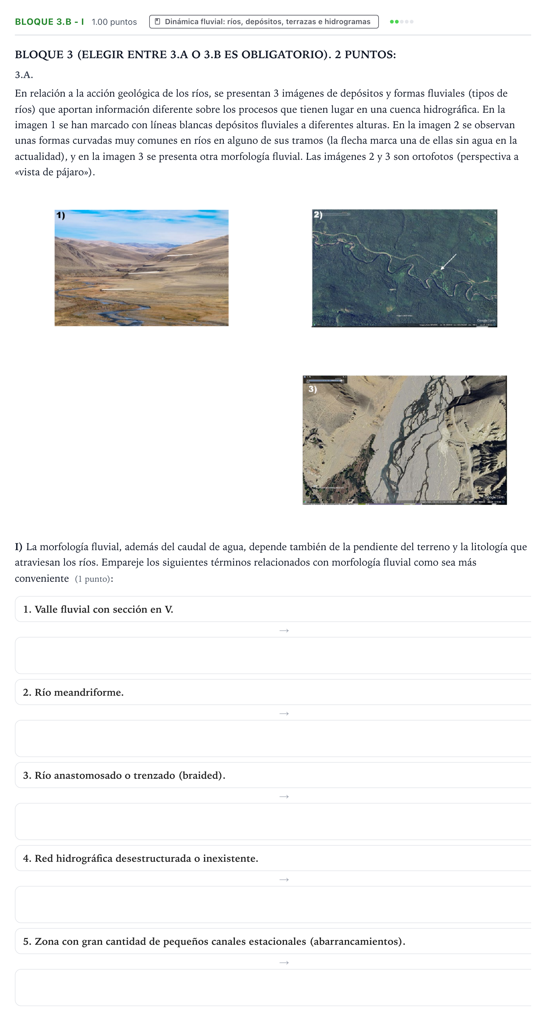 Enunciado: Bloque 3.B - I · Geología y Ciencias Ambientales PAU Aragón Ordinaria 2026
