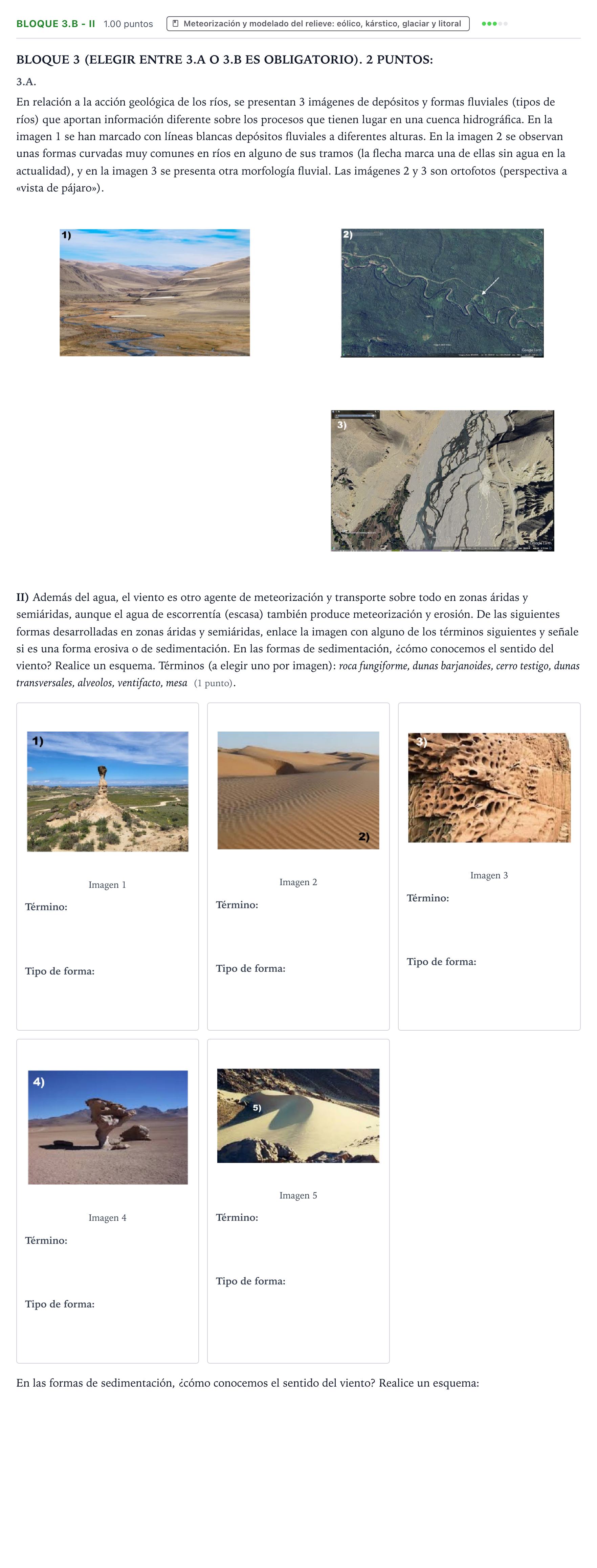 Enunciado: Bloque 3.B - II · Geología y Ciencias Ambientales PAU Aragón Ordinaria 2026