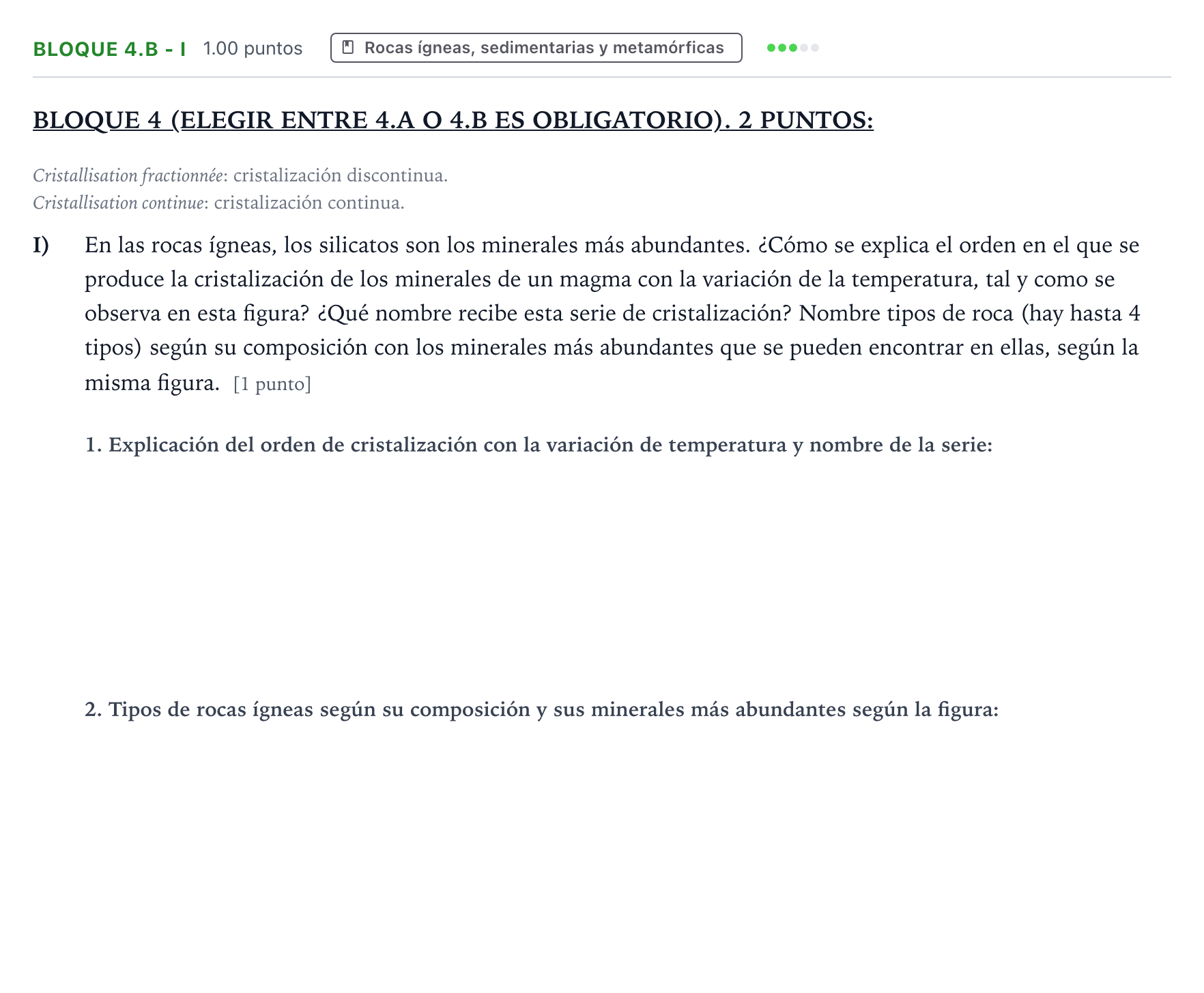 Enunciado: Bloque 4.B - I · Geología y Ciencias Ambientales PAU Aragón Ordinaria 2026