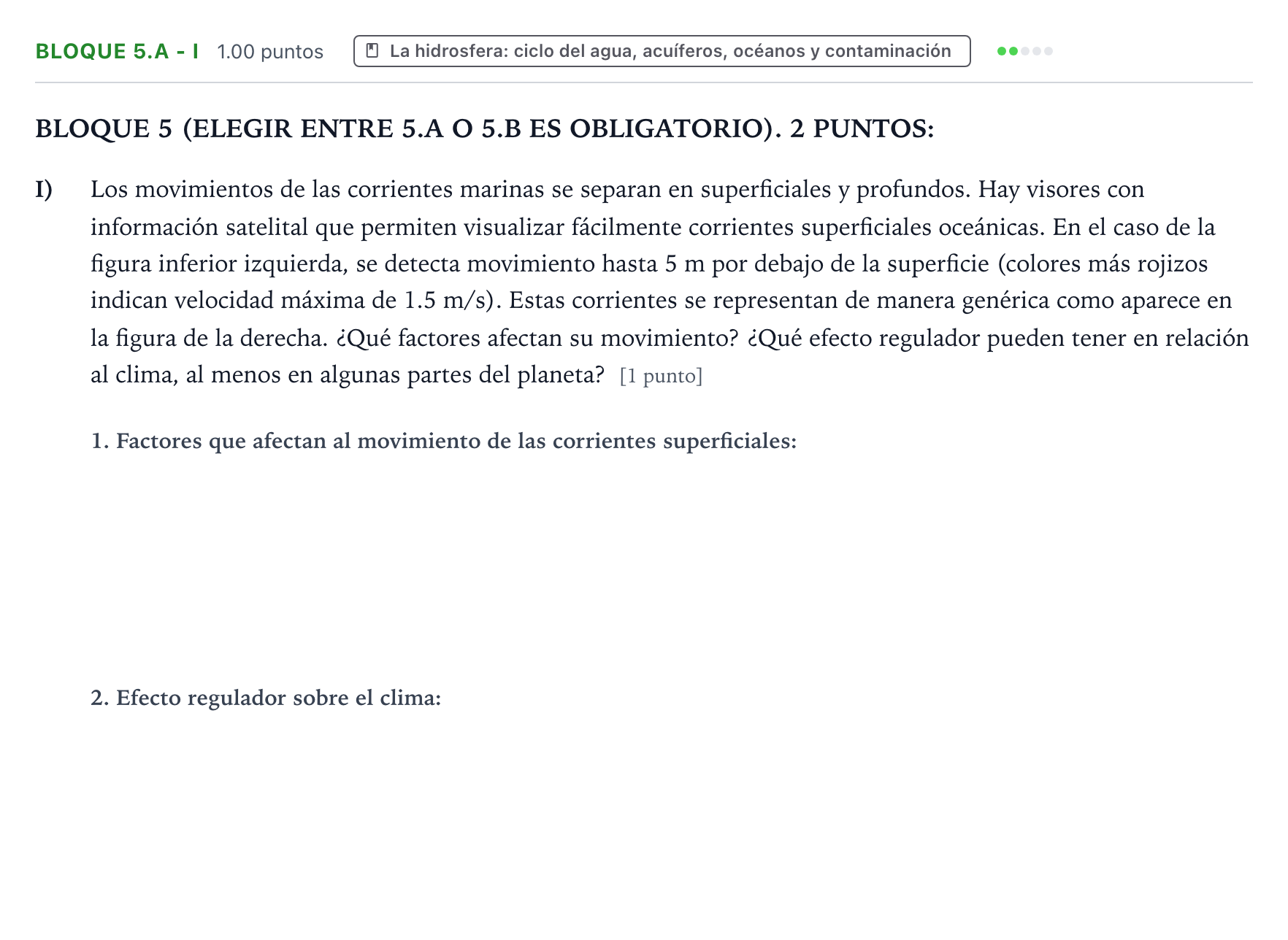 Enunciado: Bloque 5.A - I · Geología y Ciencias Ambientales PAU Aragón Ordinaria 2026