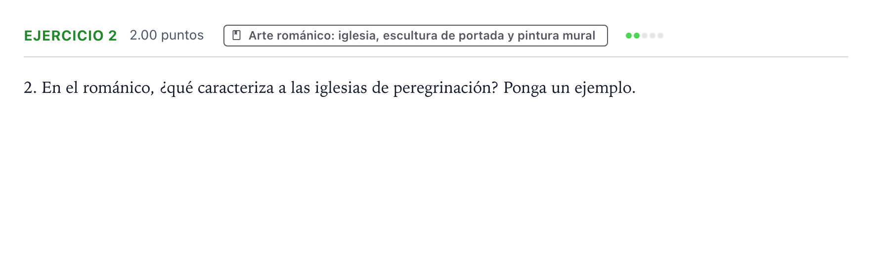 Enunciado: Problema 2 · Historia del Arte PAU Aragón Extraordinaria 2026