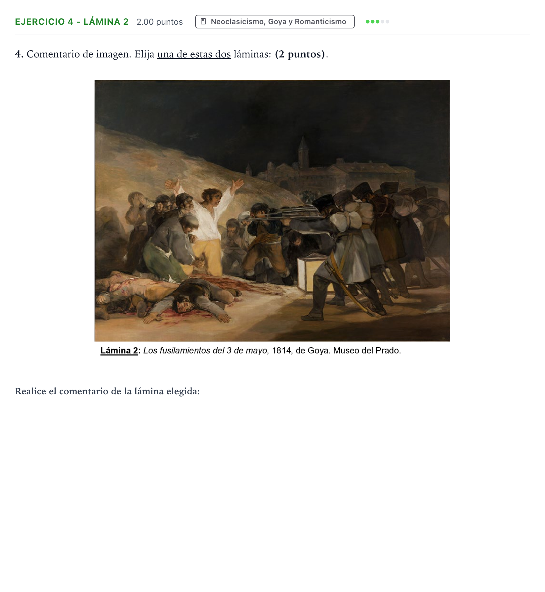 Enunciado: Ejercicio 4 - Lámina 2 · Historia del Arte PAU Aragón Extraordinaria 2026