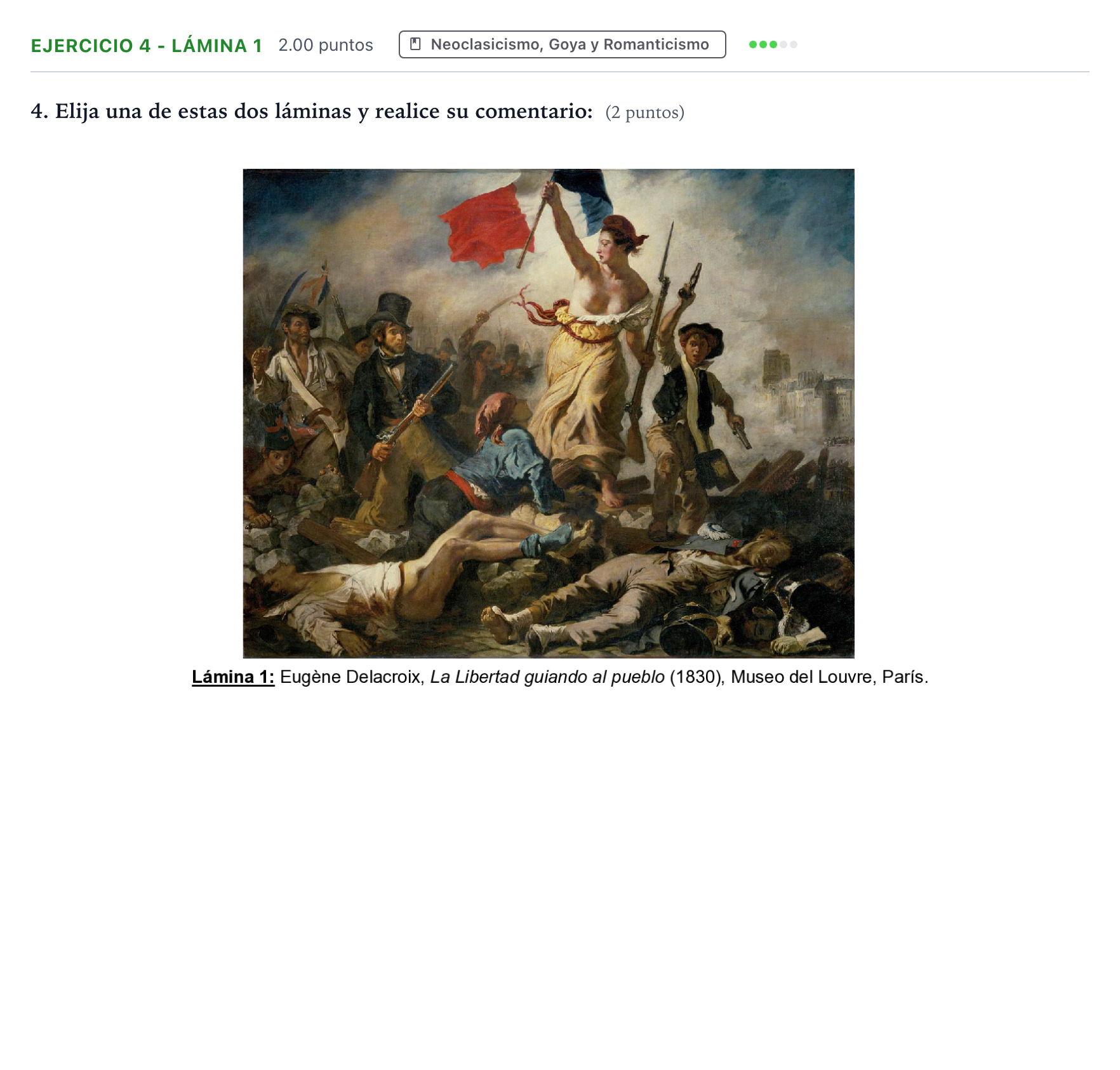 Enunciado: Ejercicio 4 - Lámina 1 · Historia del Arte PAU Aragón Ordinaria 2026