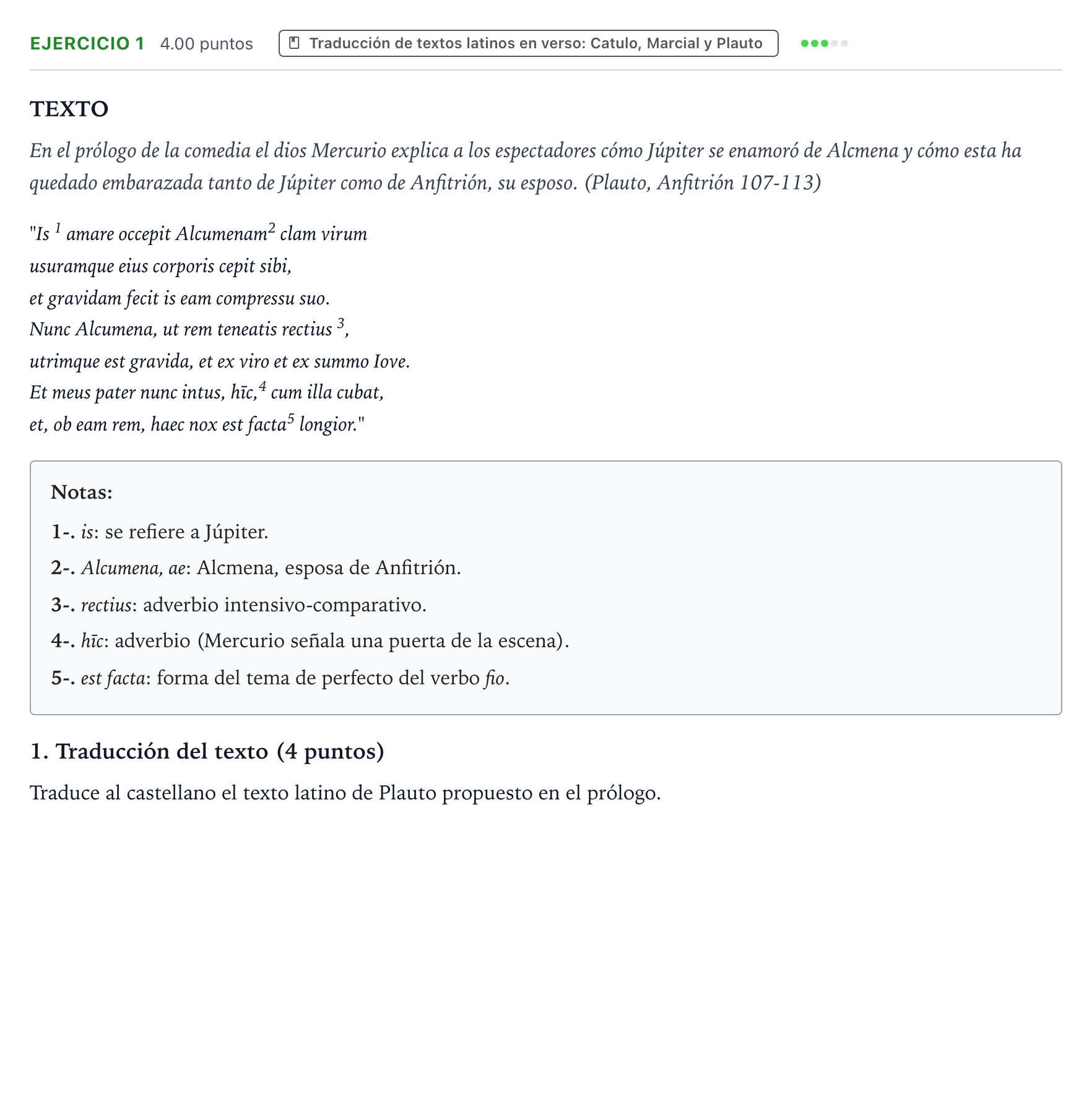 Enunciado: Problema 1 · Latín II PAU Aragón Extraordinaria 2026