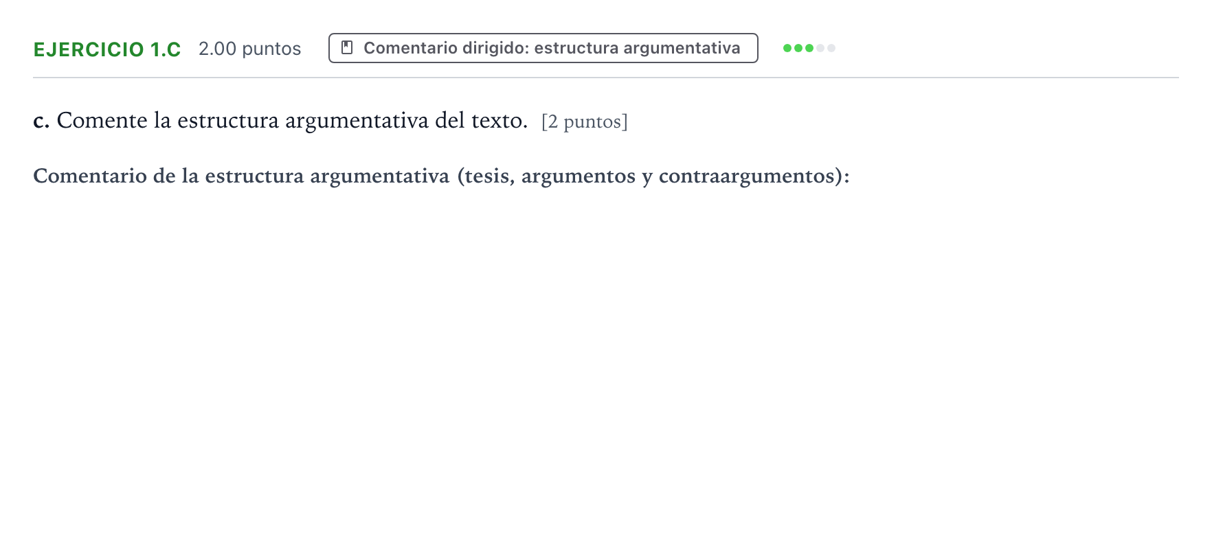 Enunciado: Ejercicio 1.c - Comentario dirigido: estructura argumentati… · Lengua Castellana y Literatura II PAU Aragón Extraordinaria 2026