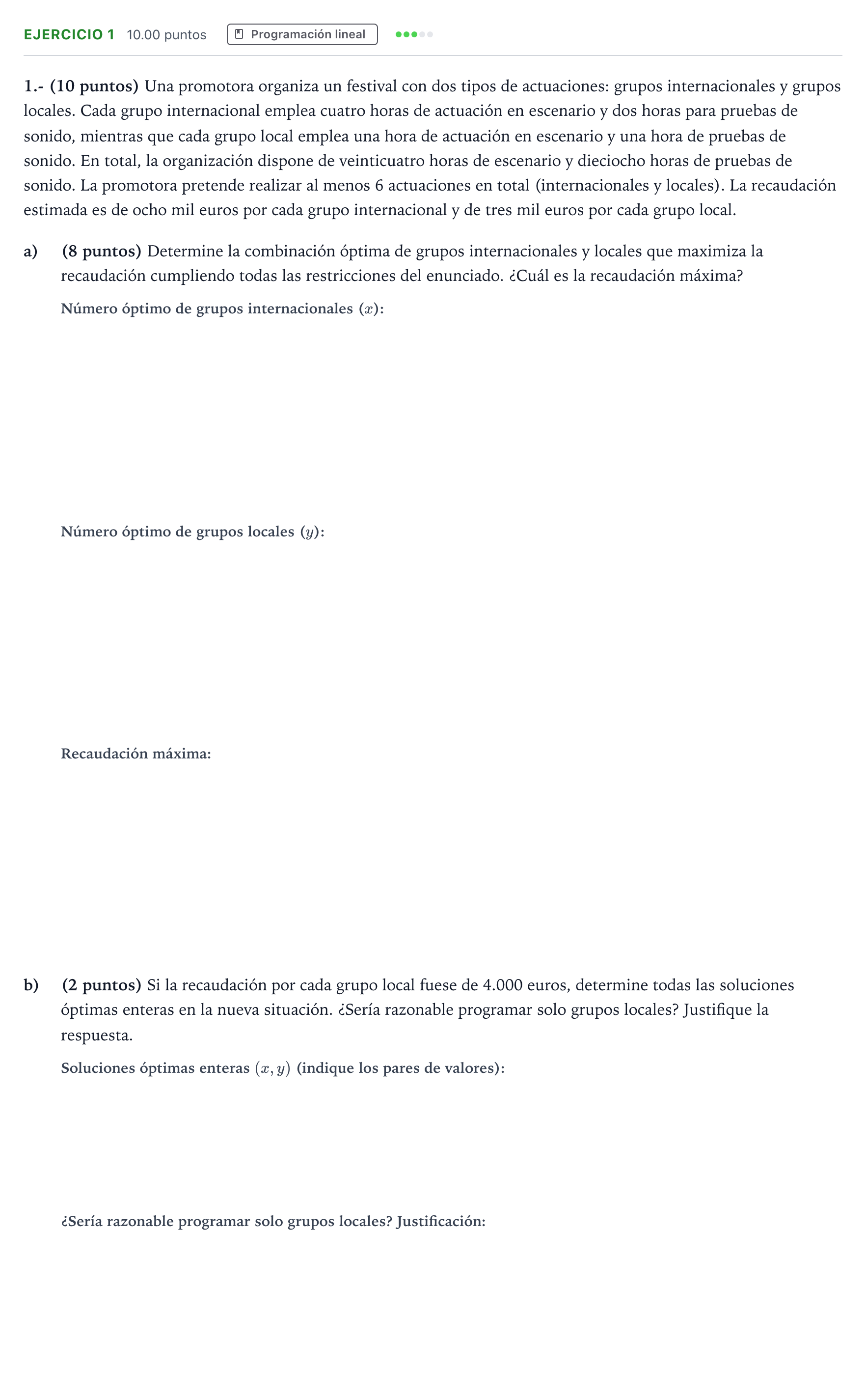 Enunciado: Problema 1 · Matemáticas aplicadas a las Ciencias Sociales II PAU Aragón Extraordinaria 2026