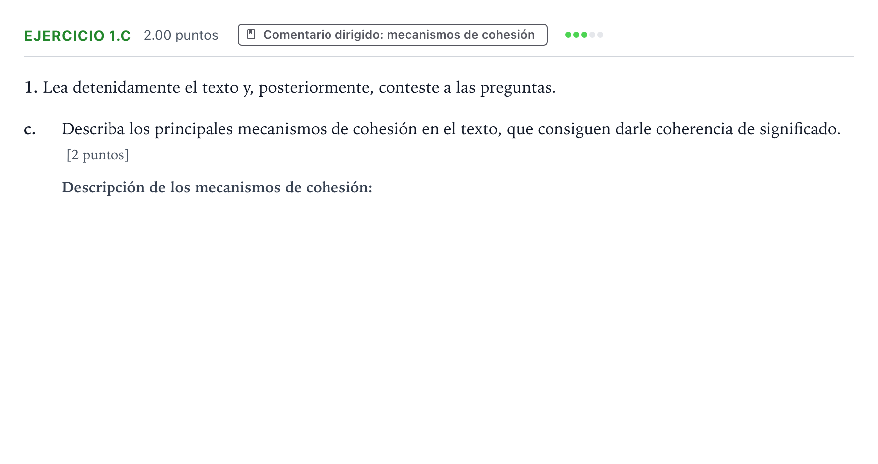 Enunciado: Ejercicio 1.c · Lengua Castellana y Literatura II PAU Aragón Ordinaria 2026