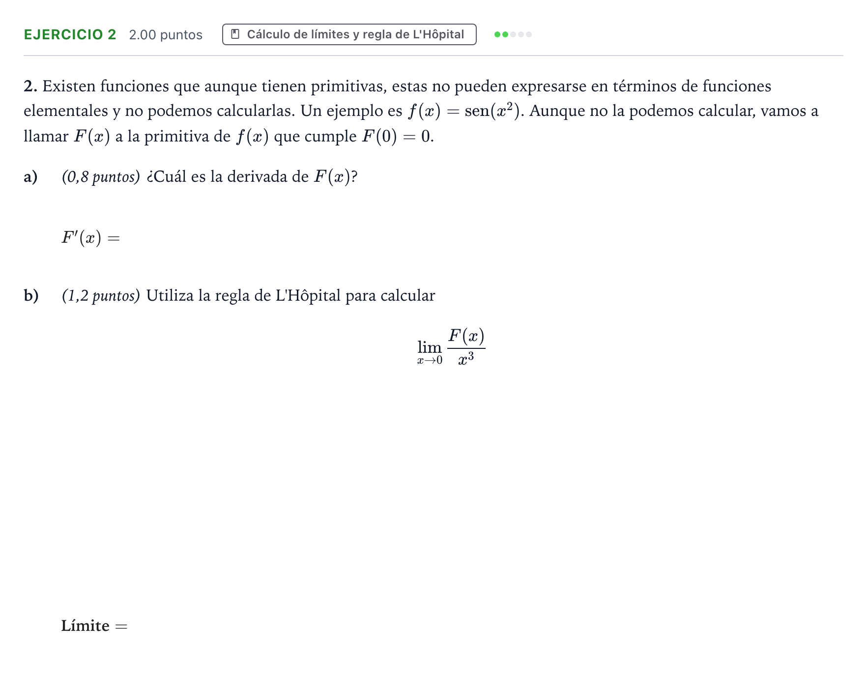 Enunciado: Problema 2 · Matemáticas II PAU Aragón Extraordinaria 2026