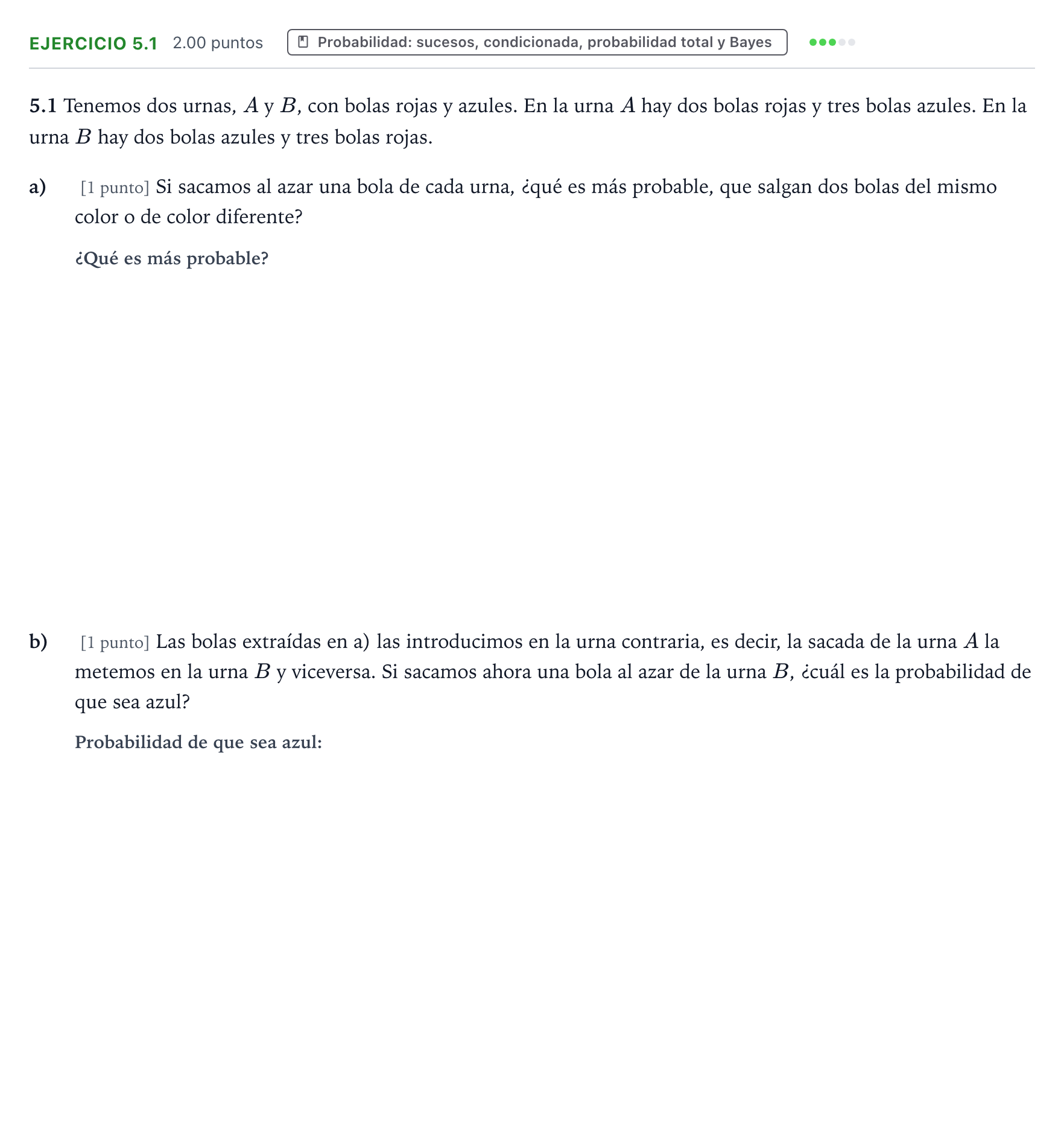 Enunciado: Ejercicio 5.1 · Matemáticas II PAU Aragón Extraordinaria 2026