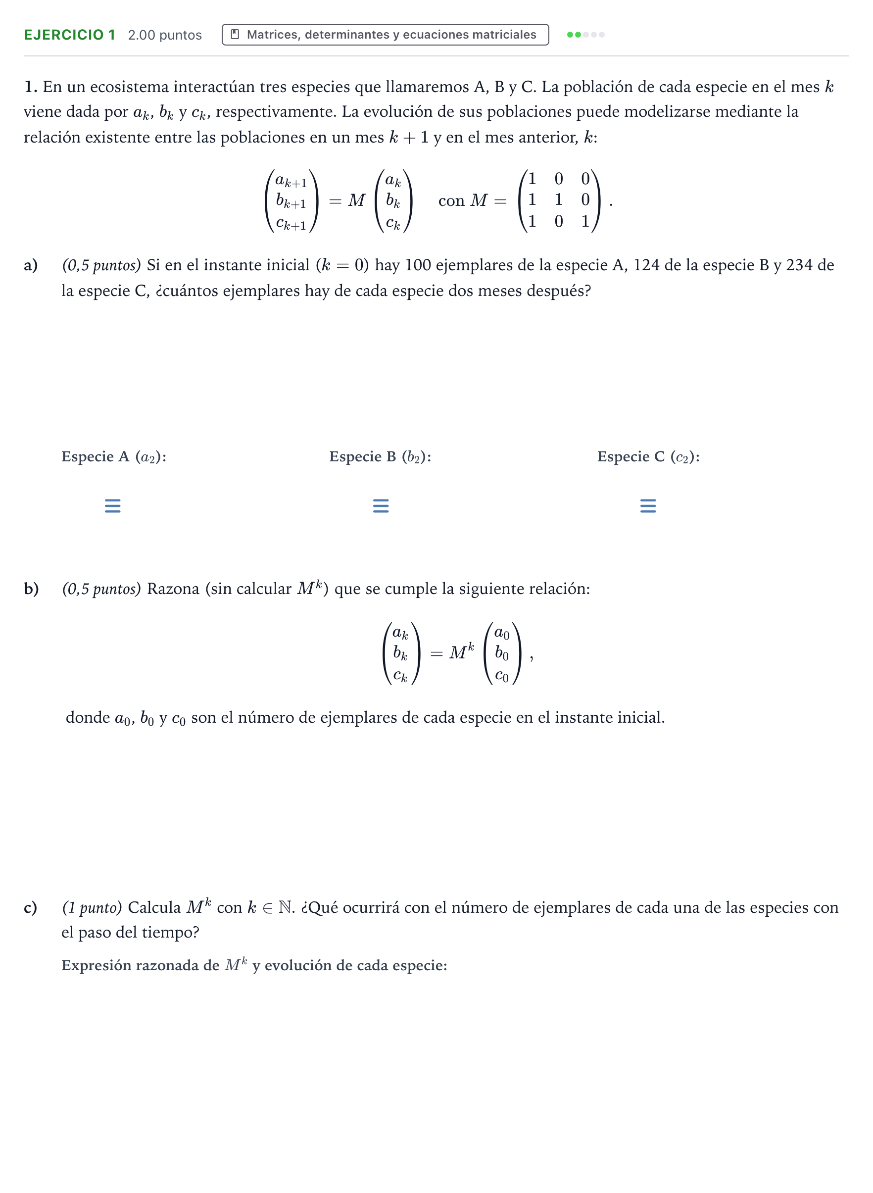 Enunciado: Problema 1 · Matemáticas II PAU Aragón Ordinaria 2026