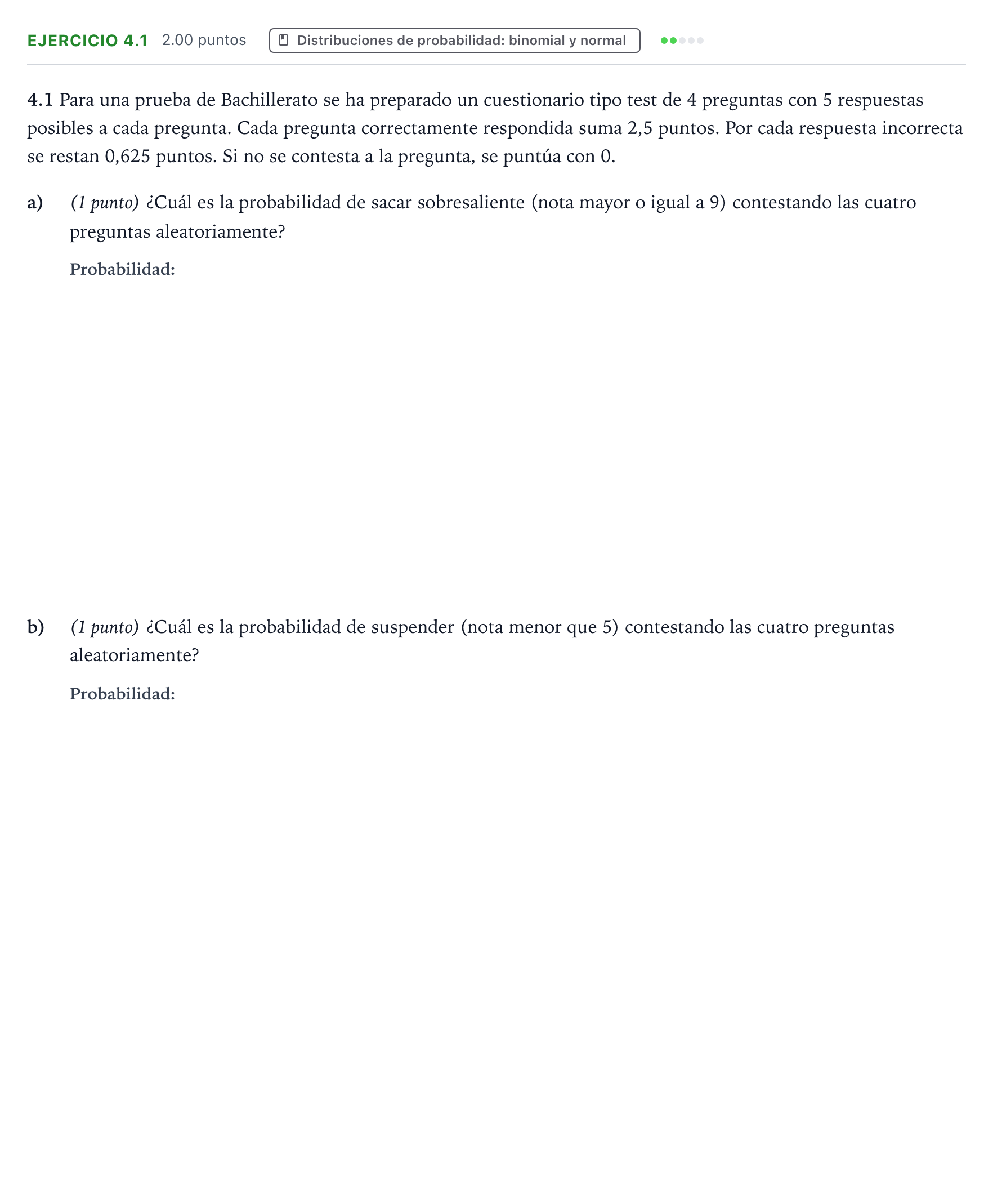 Enunciado: Ejercicio 4.1 · Matemáticas II PAU Aragón Ordinaria 2026