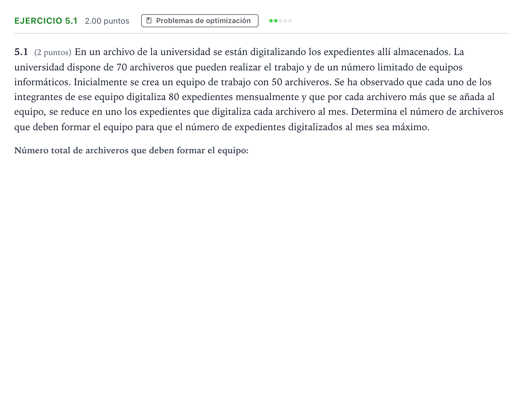 Enunciado: Ejercicio 5.1 · Matemáticas II PAU Aragón Ordinaria 2026