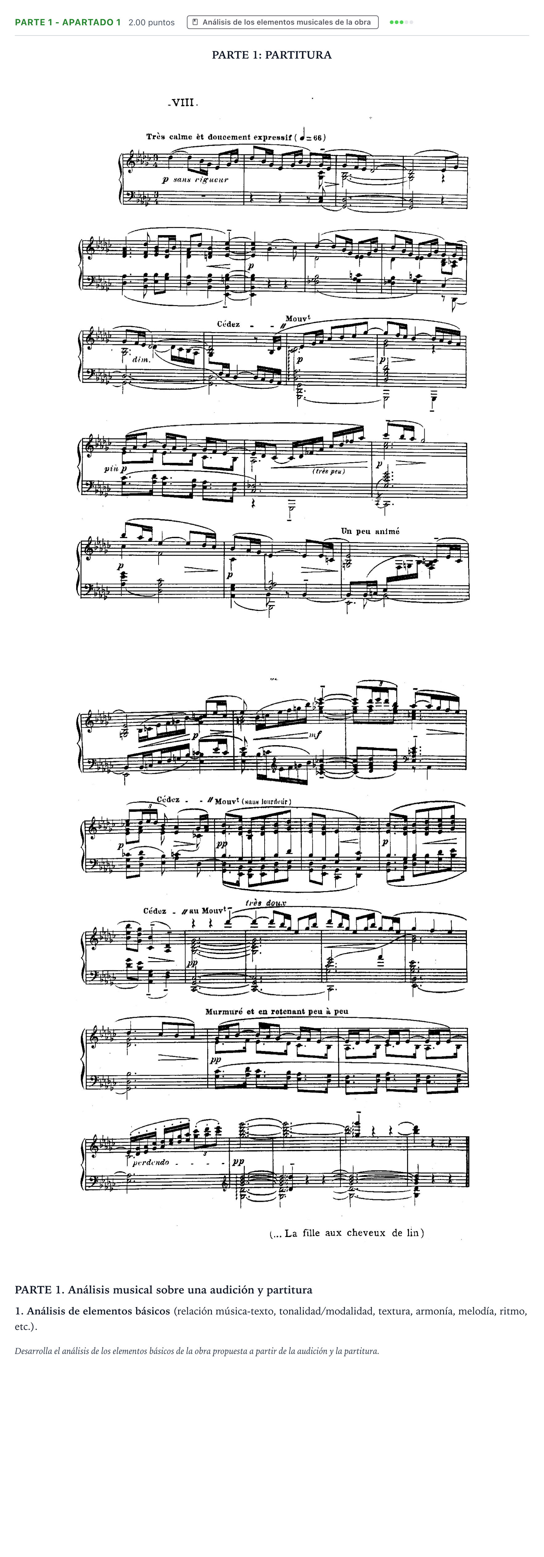 Enunciado: Ejercicio Parte 1 - Apartado 1 · Análisis Musical II PAU Aragón Extraordinaria 2026