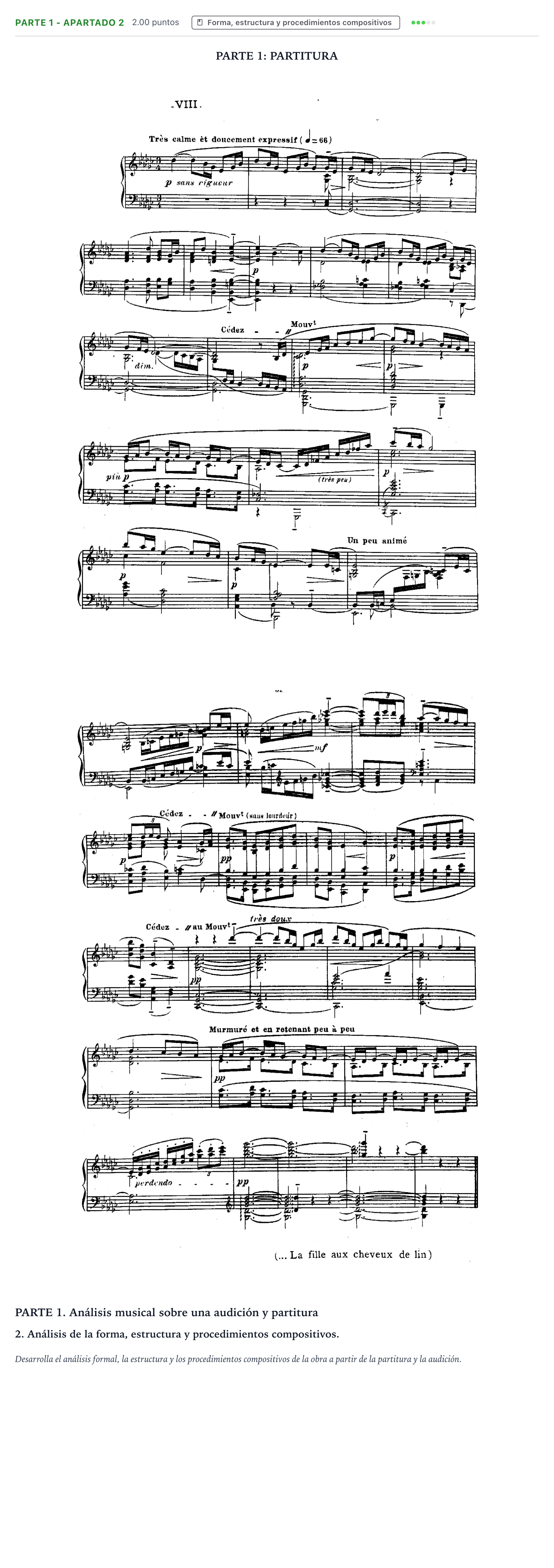 Enunciado: Ejercicio Parte 1 - Apartado 2 · Análisis Musical II PAU Aragón Extraordinaria 2026