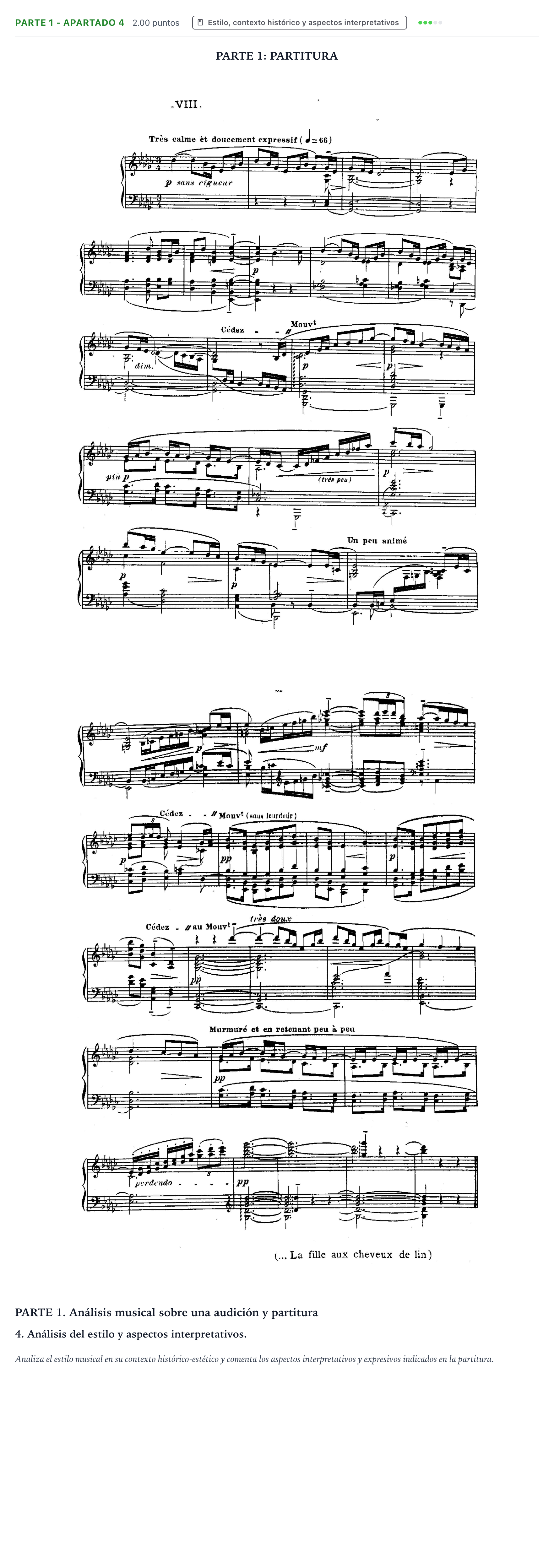 Enunciado: Ejercicio Parte 1 - Apartado 4 · Análisis Musical II PAU Aragón Extraordinaria 2026