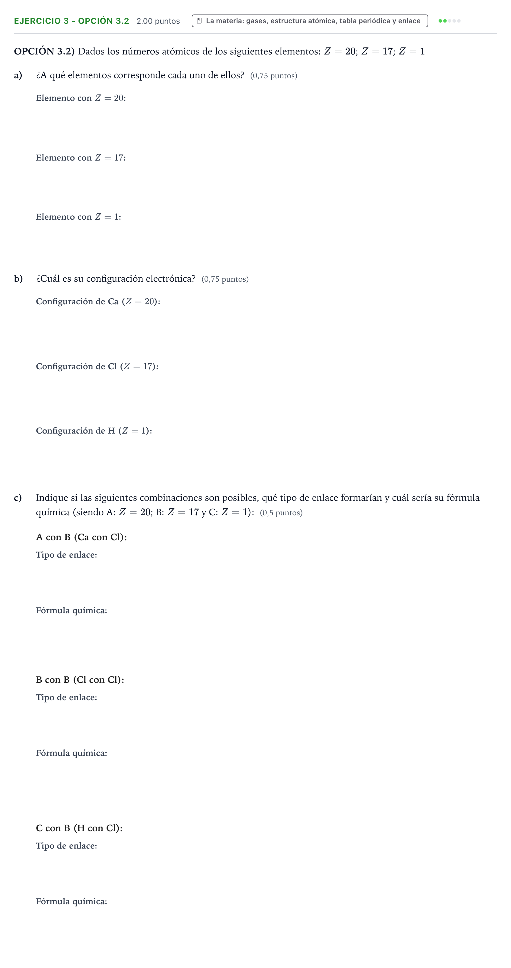 Enunciado: Ejercicio 3 - Opción 3.2 · Ciencias Generales PAU Aragón Extraordinaria 2026