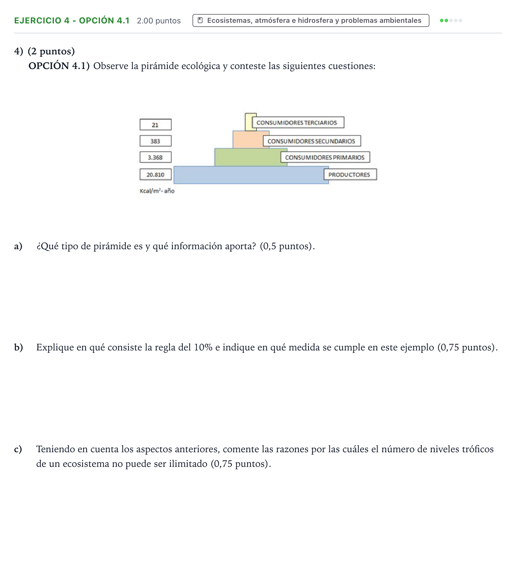 Enunciado: Ejercicio 4 - Opción 4.1 · Ciencias Generales PAU Aragón Extraordinaria 2026