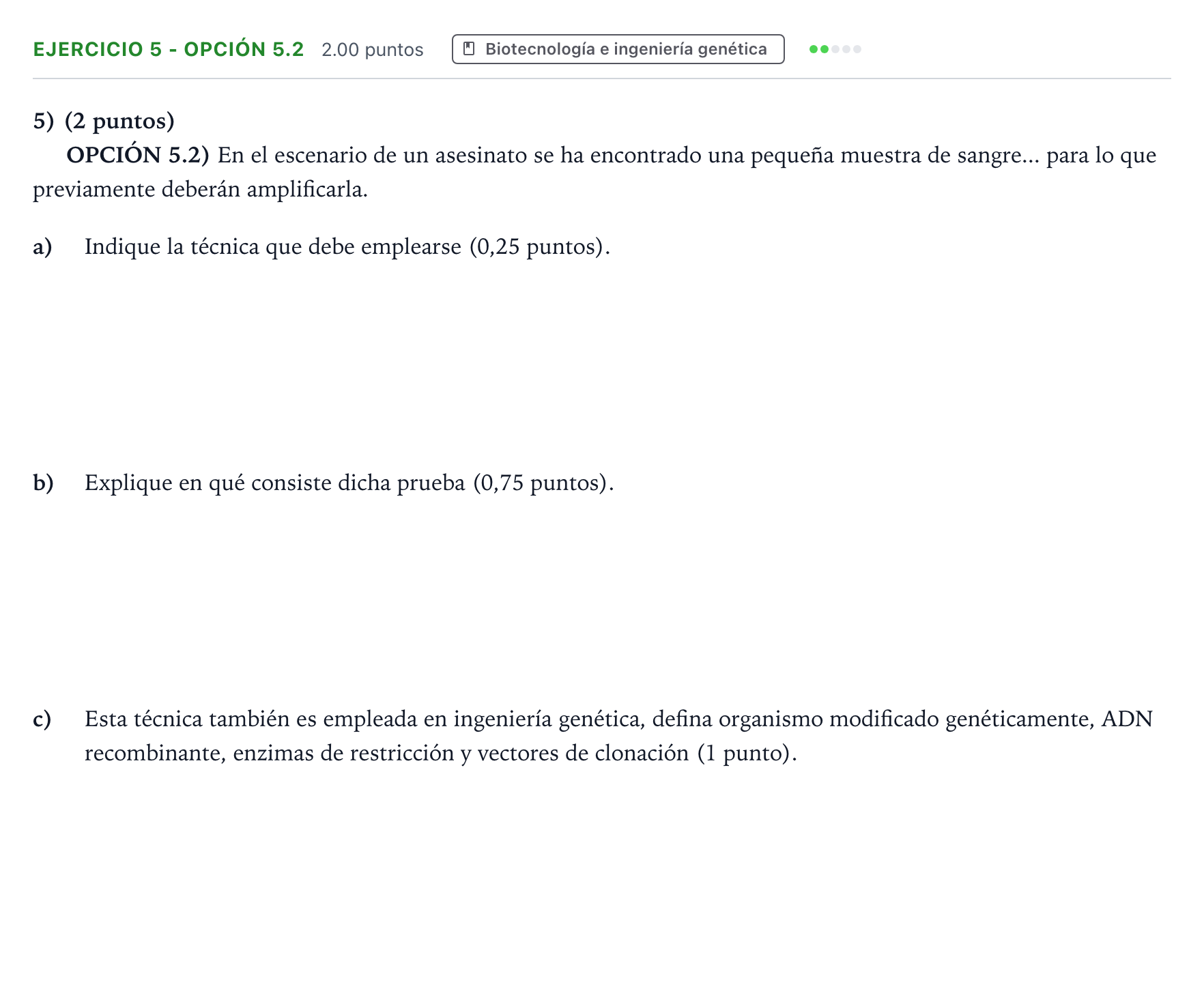 Enunciado: Ejercicio 5 - Opción 5.2 · Ciencias Generales PAU Aragón Extraordinaria 2026