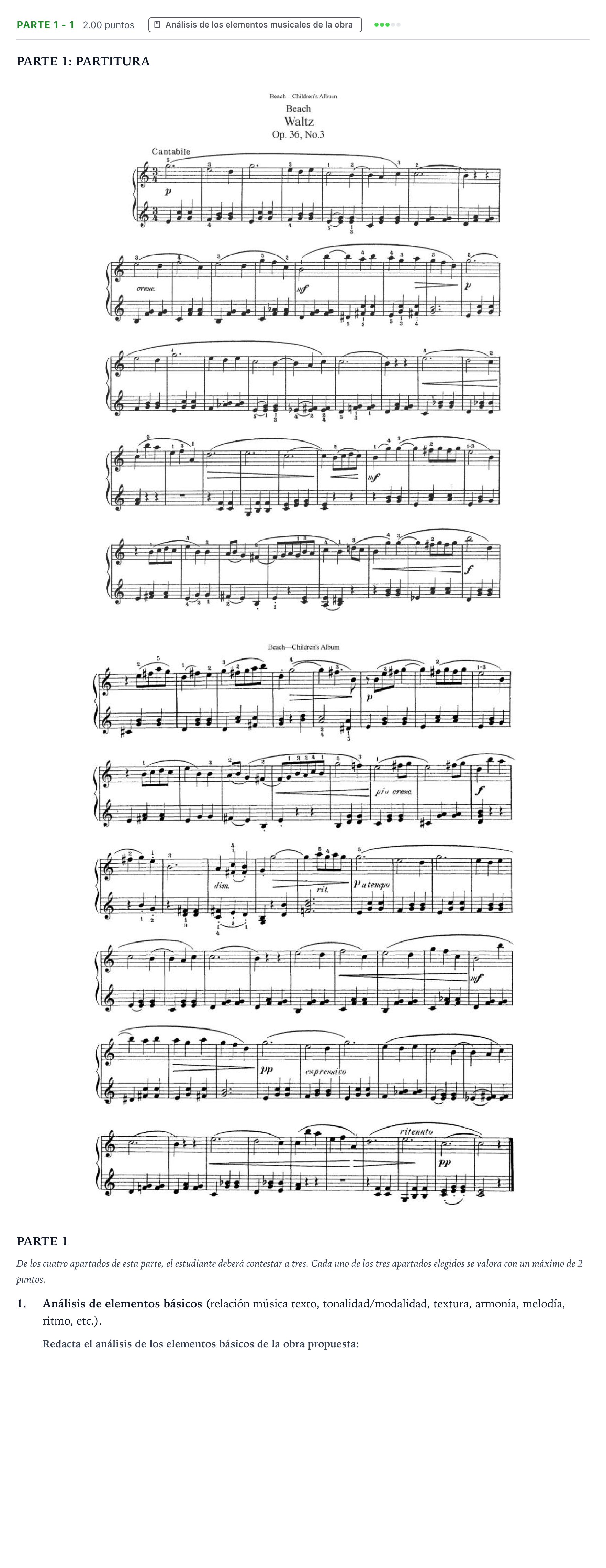 Enunciado: Ejercicio Parte 1 - 1 · Análisis Musical II PAU Aragón Ordinaria 2026