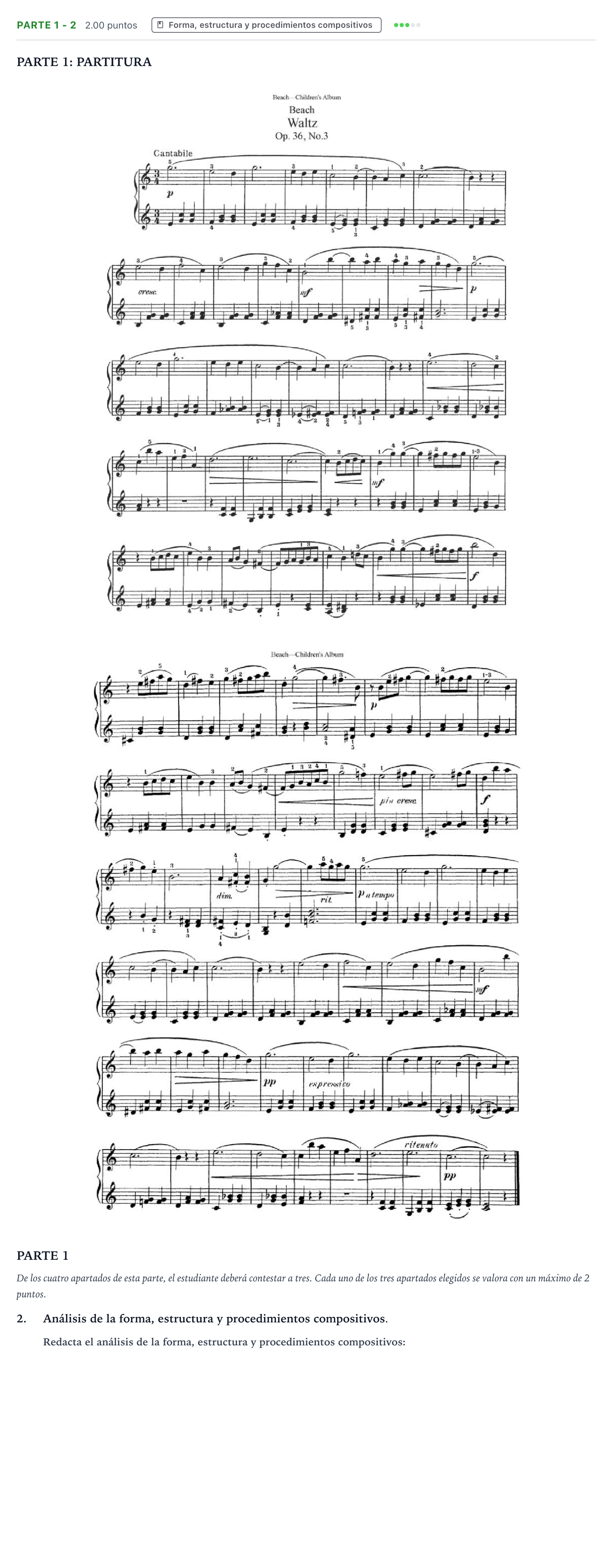 Enunciado: Ejercicio Parte 1 - 2 · Análisis Musical II PAU Aragón Ordinaria 2026