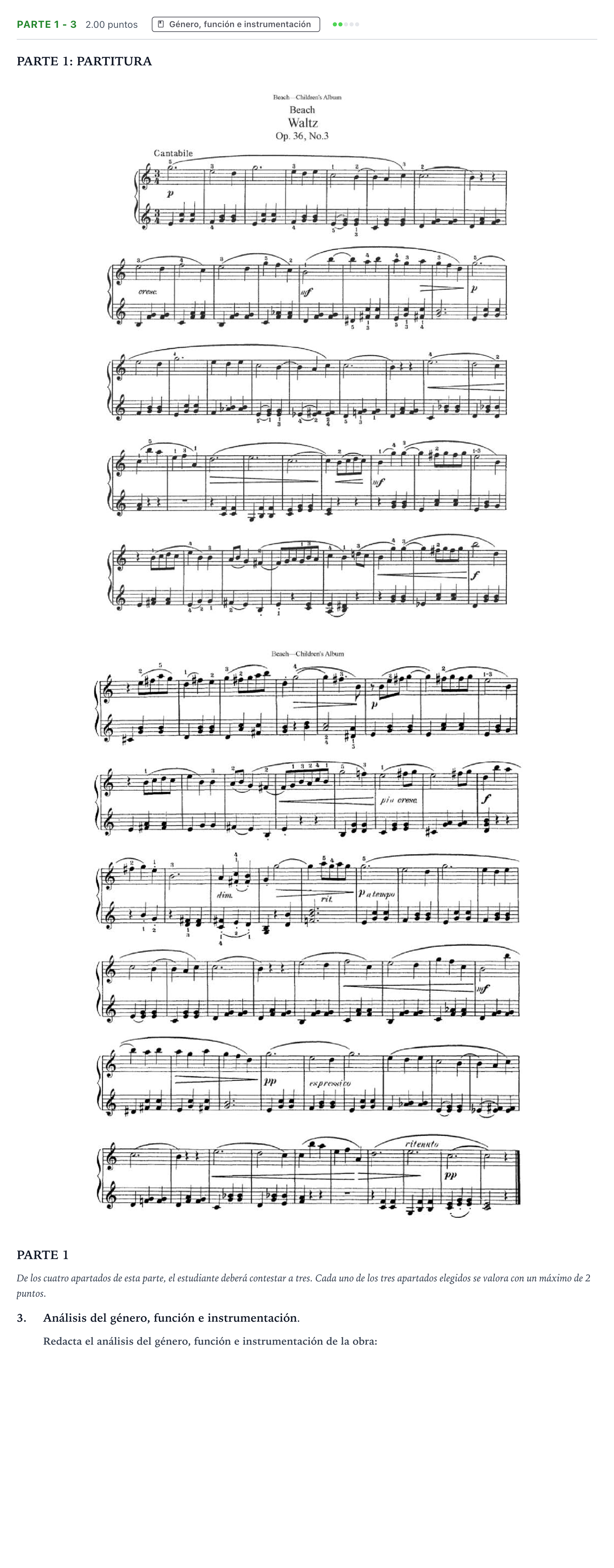 Enunciado: Ejercicio Parte 1 - 3 · Análisis Musical II PAU Aragón Ordinaria 2026