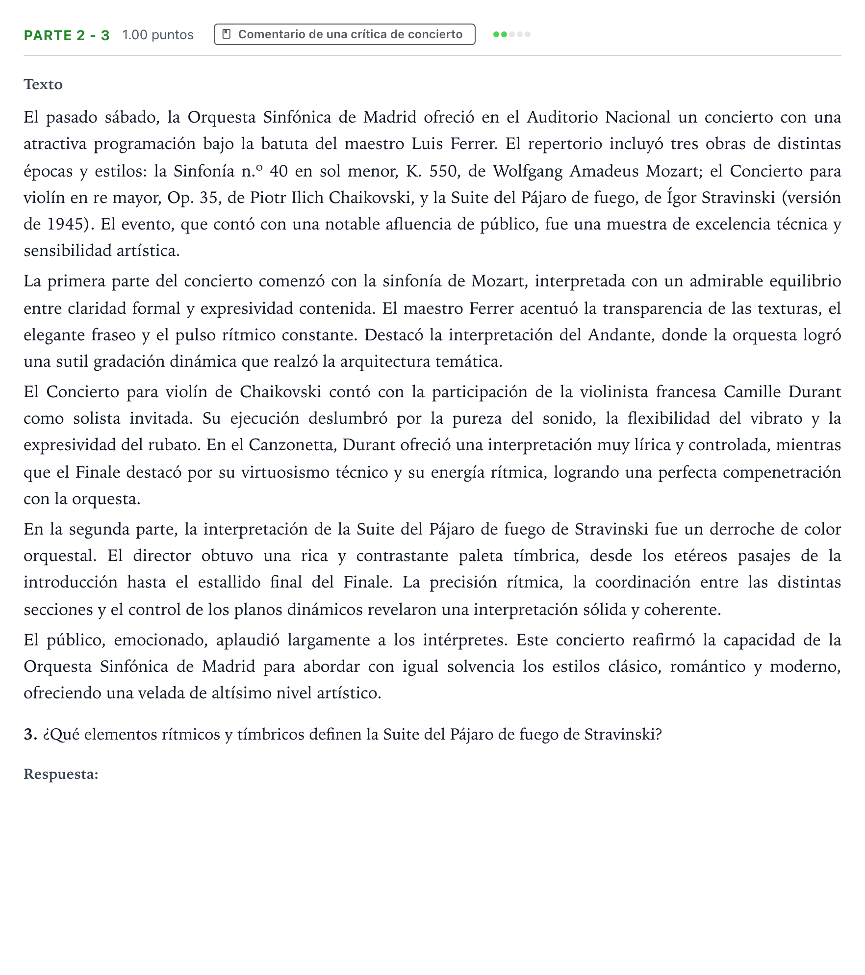 Enunciado: Ejercicio Parte 2 - 3 · Análisis Musical II PAU Aragón Ordinaria 2026