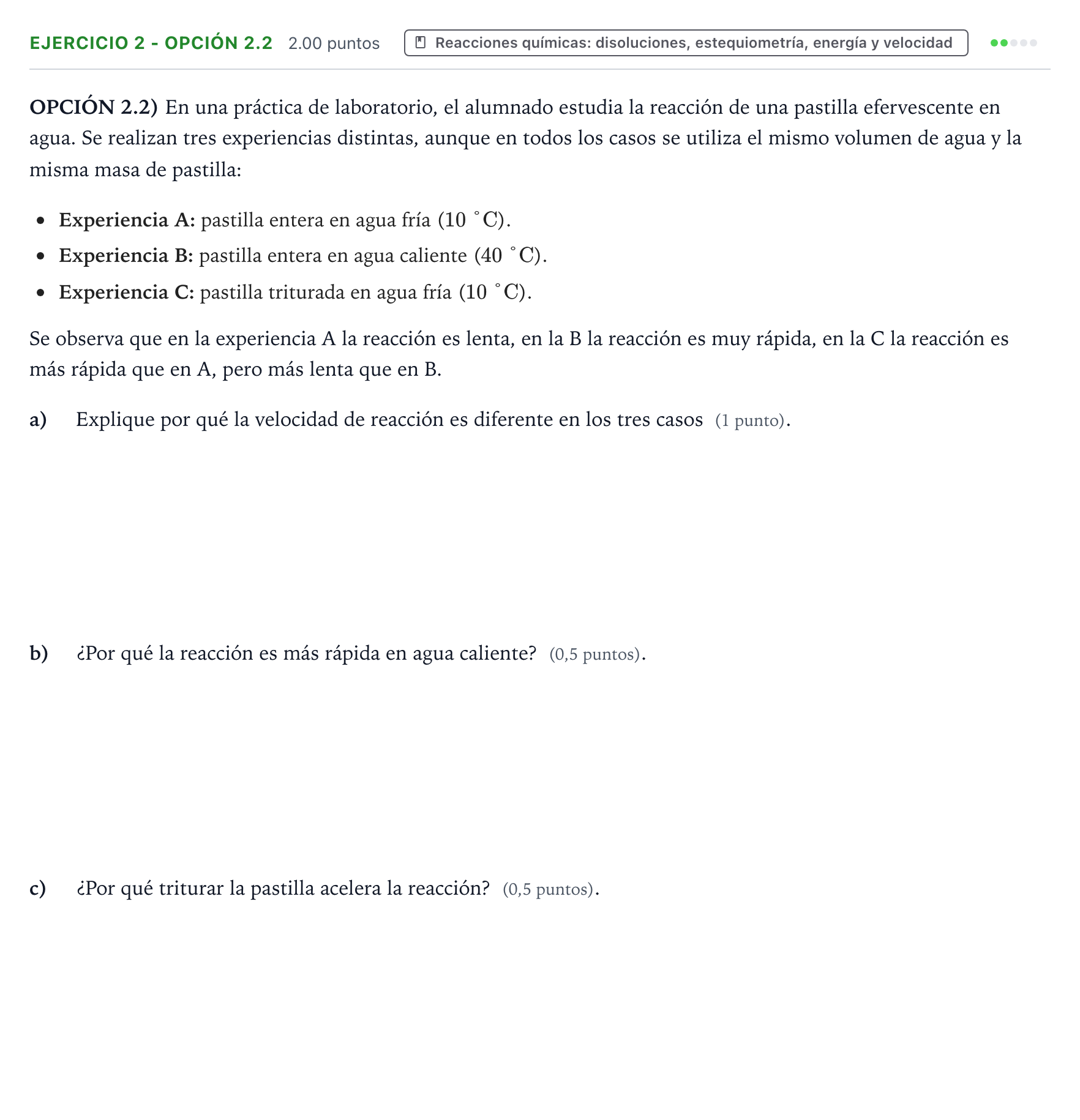 Enunciado: Ejercicio 2 - Opción 2.2 · Ciencias Generales PAU Aragón Ordinaria 2026
