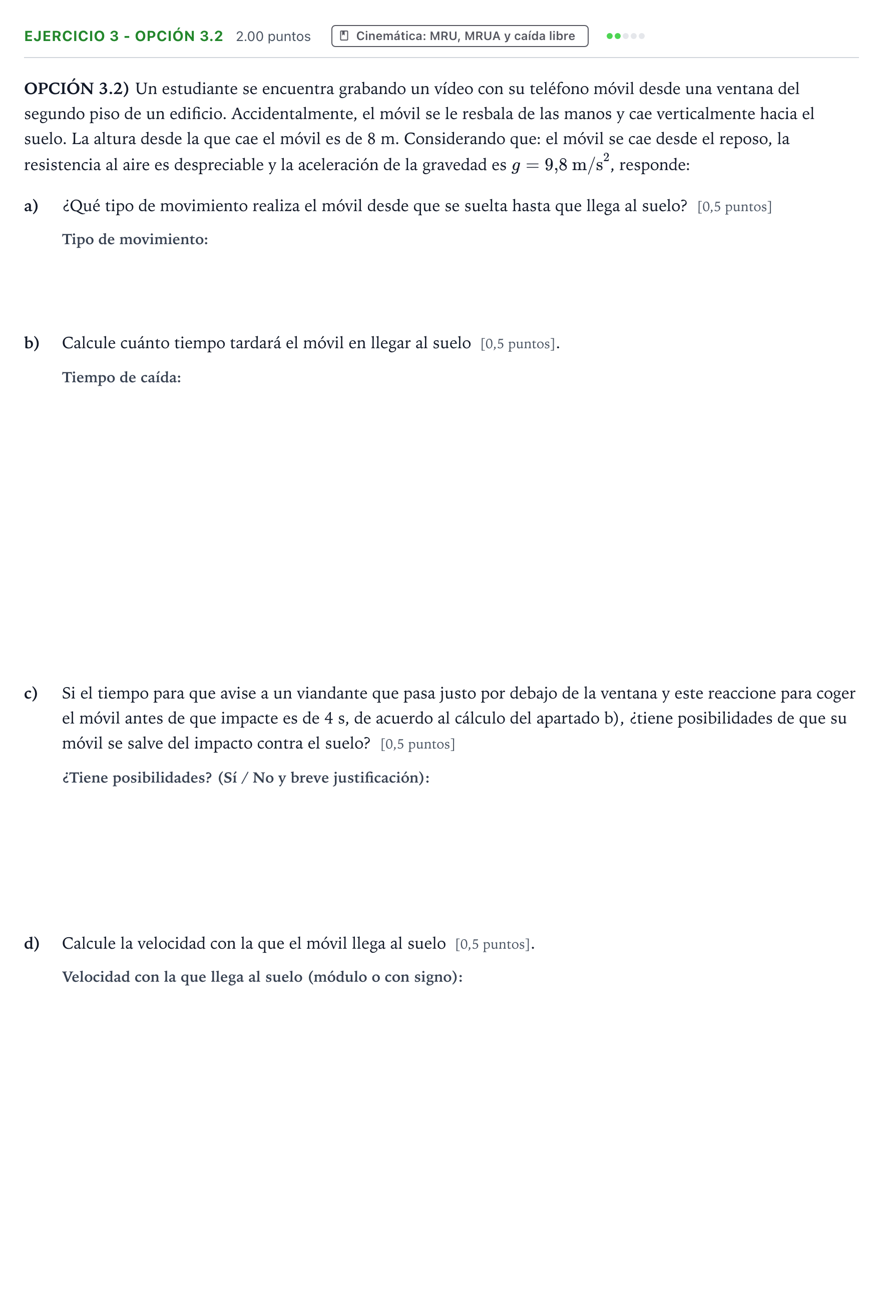 Enunciado: Ejercicio 3 - Opción 3.2 · Ciencias Generales PAU Aragón Ordinaria 2026