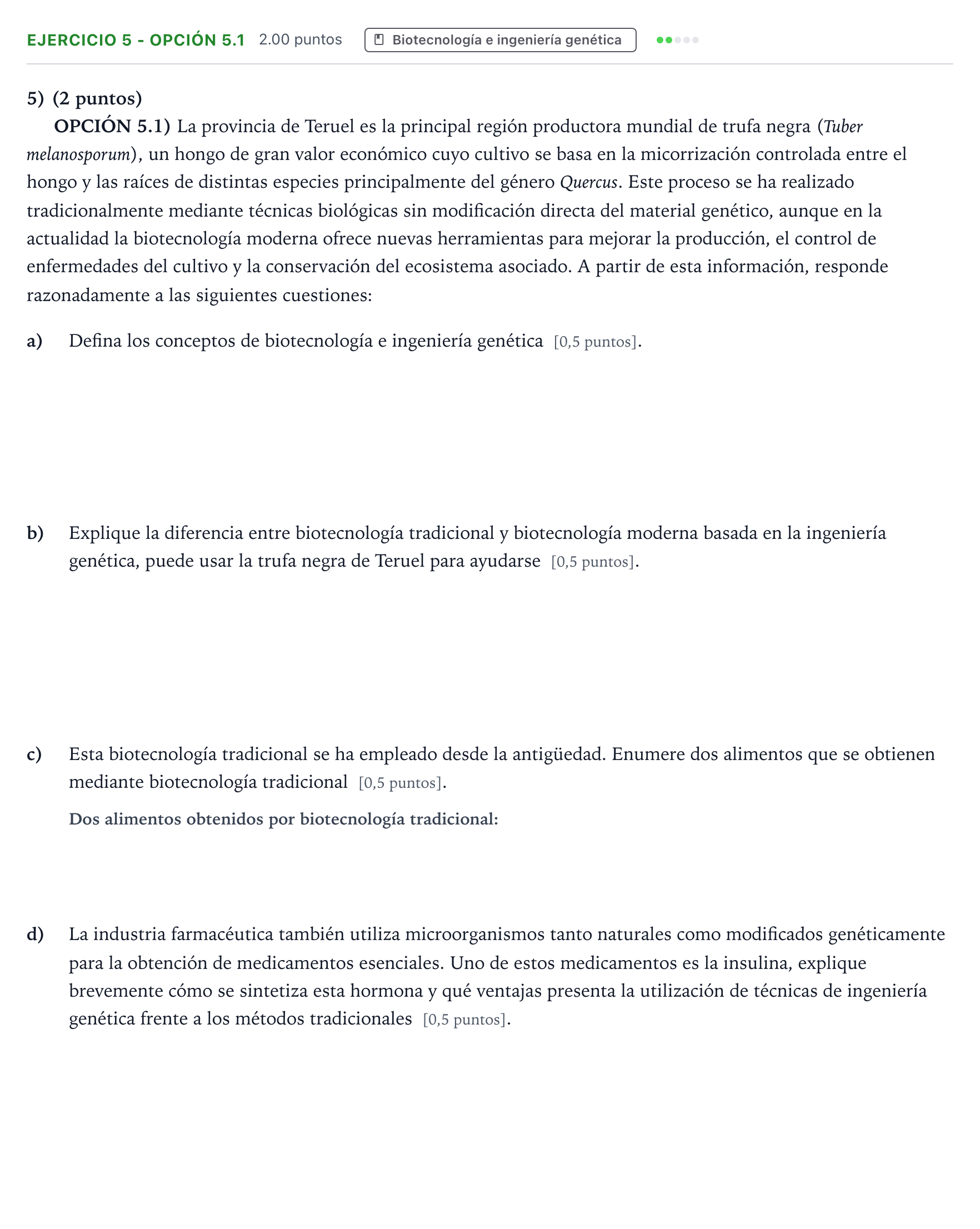 Enunciado: Ejercicio 5 - Opción 5.1 · Ciencias Generales PAU Aragón Ordinaria 2026
