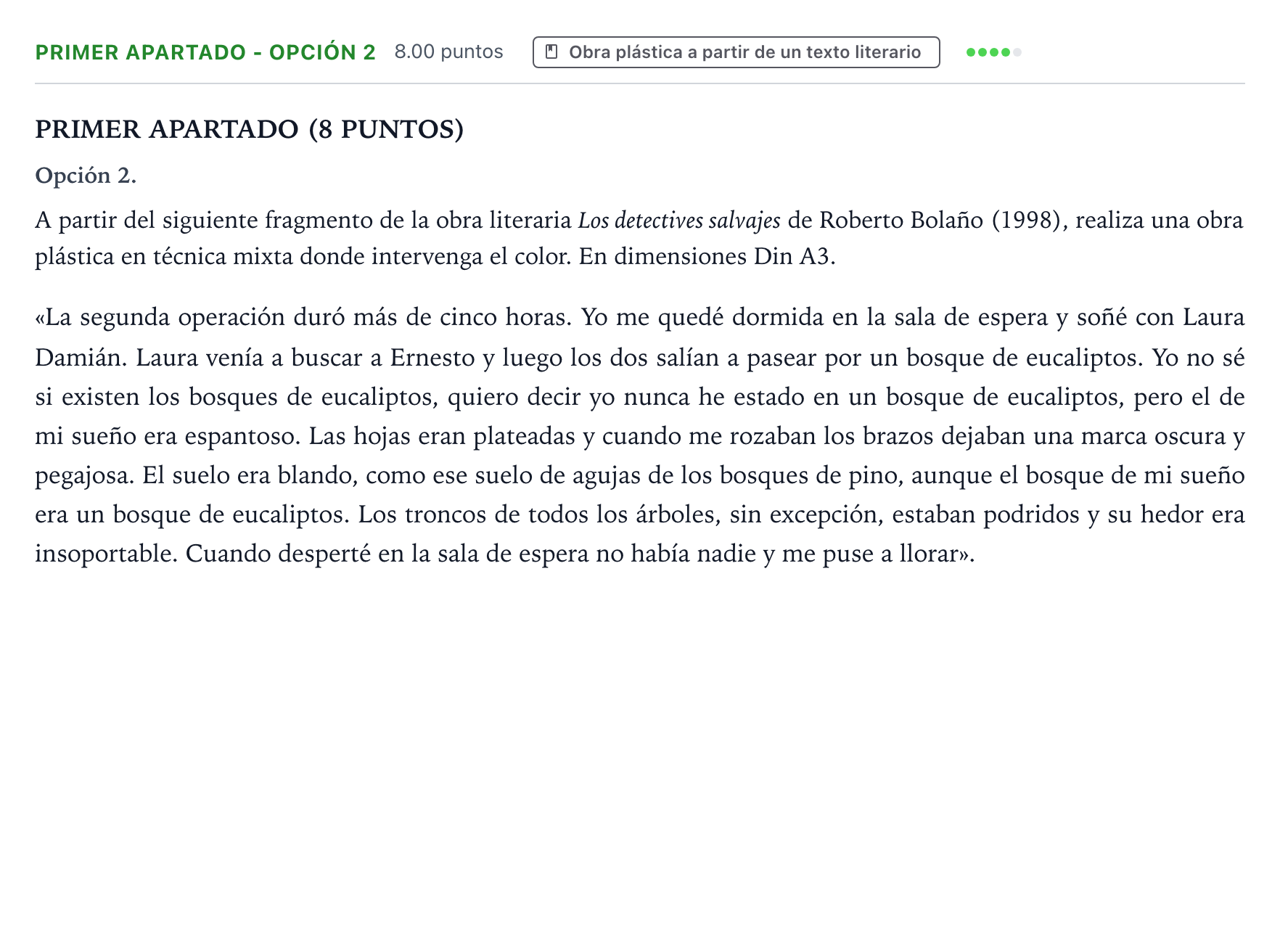 Enunciado: Ejercicio Primer Apartado - Opción 2 · Técnicas de Expresión Gráfico-Plástica PAU Aragón Ordinaria 2026