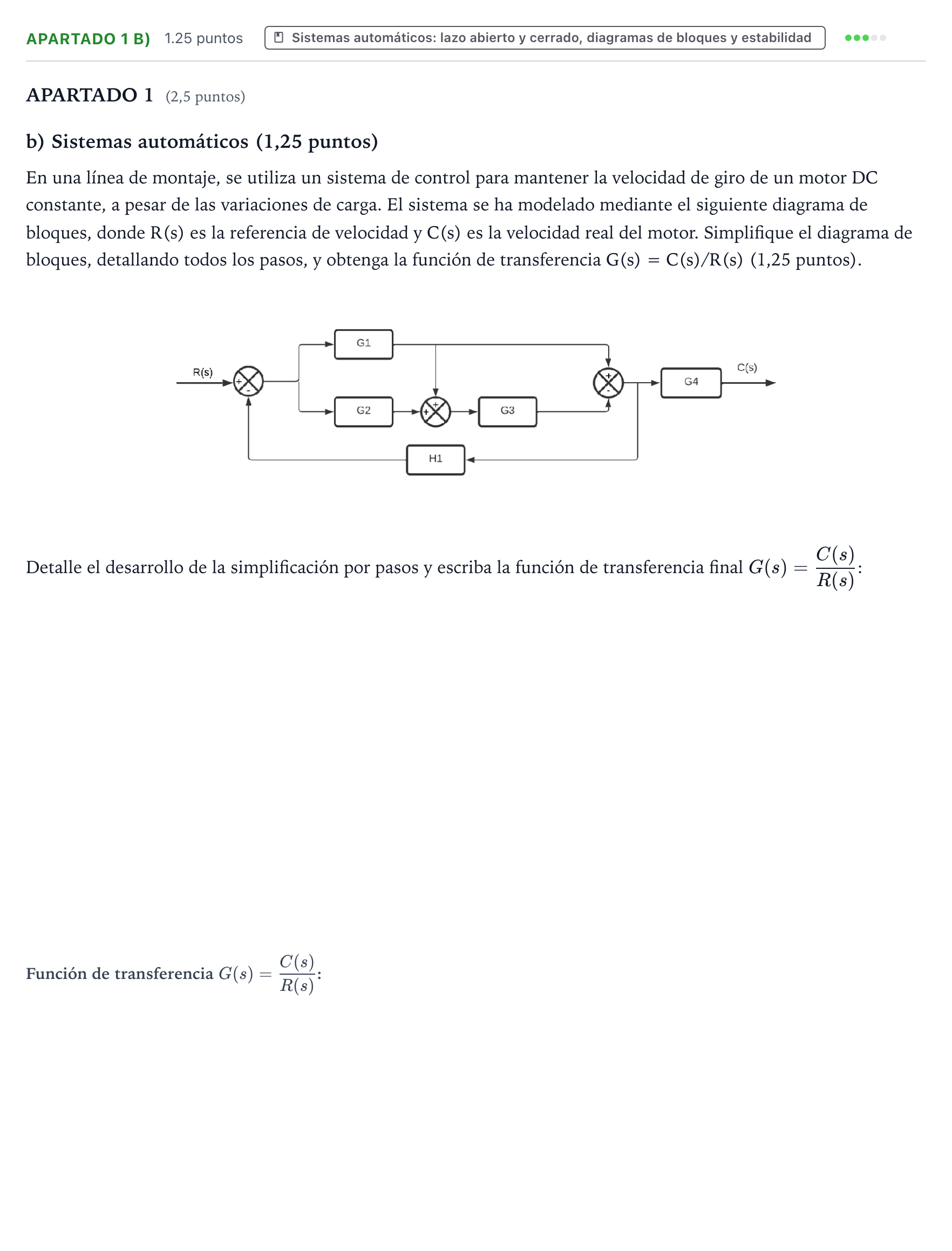 Enunciado: Apartado 1 b) · Tecnología e Ingeniería II PAU Aragón Extraordinaria 2026