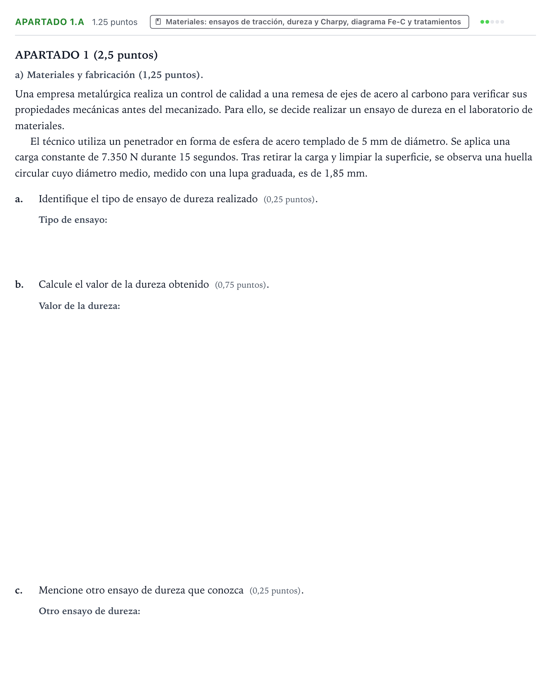 Enunciado: Apartado 1.a · Tecnología e Ingeniería II PAU Aragón Ordinaria 2026