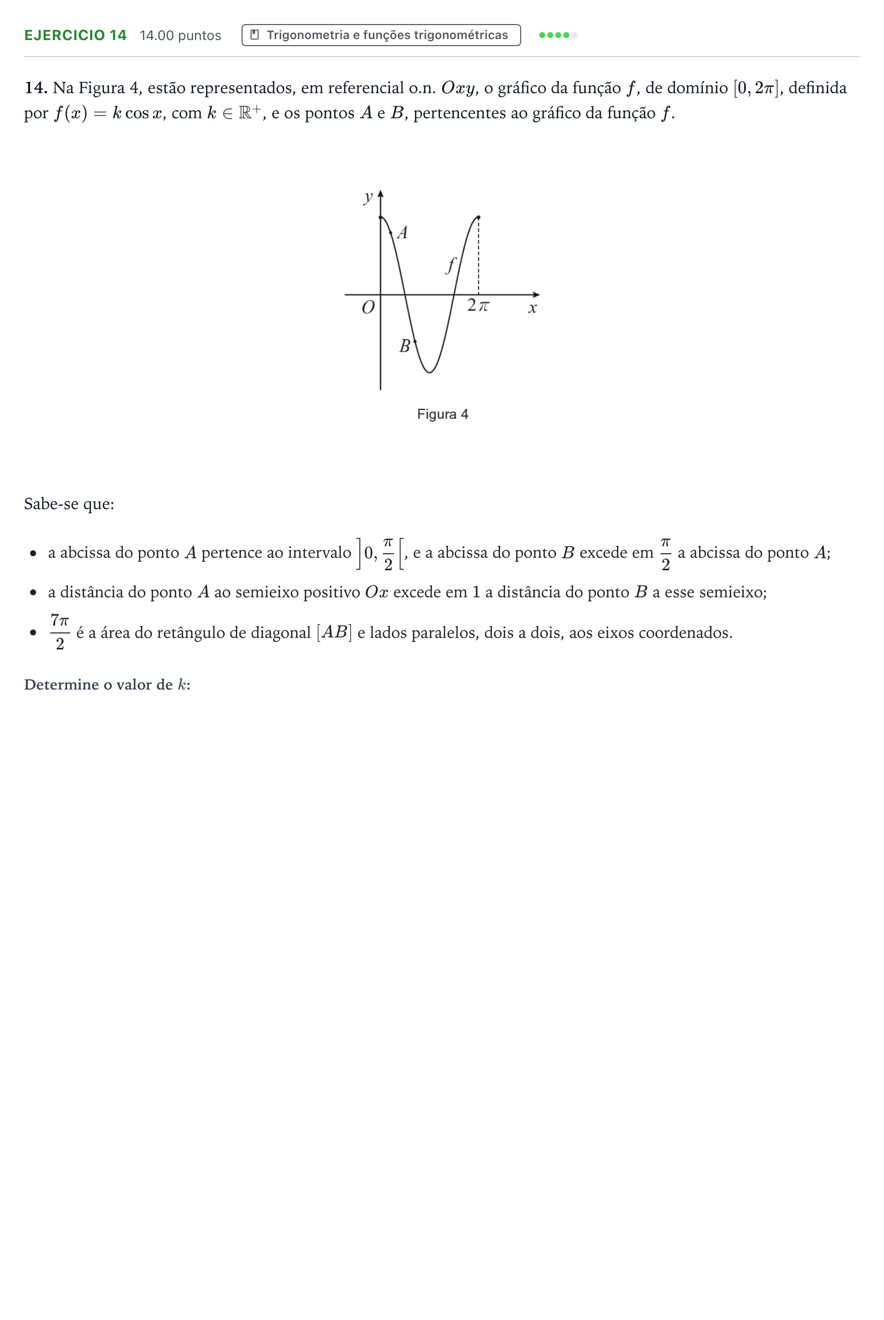 Enunciado: Exercício 14 · Exame Nacional Matemática A Época especial 2026